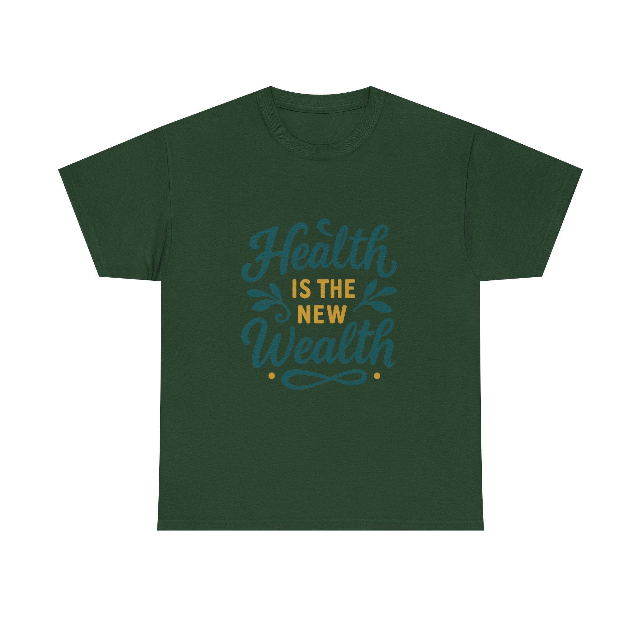Health is the New Wealth Unisex Heavy Cotton Tee, Motivational Shirt, Wellness Apparel, Gift for Health Enthusiasts, Casual Wear