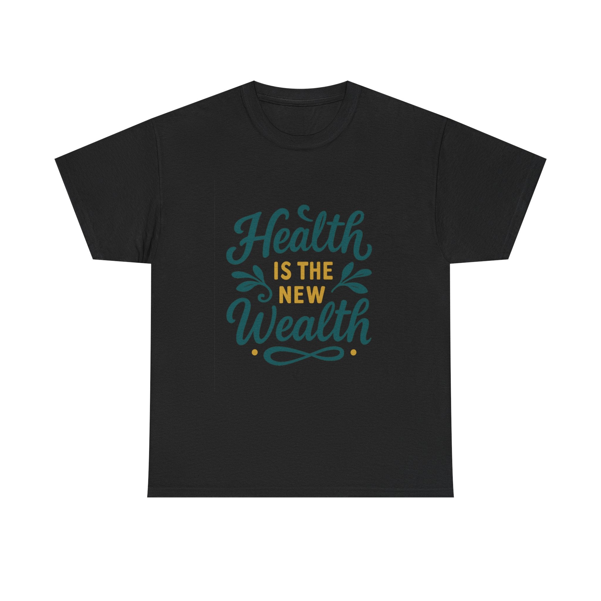 Health is the New Wealth Unisex Heavy Cotton Tee, Motivational T-Shirt, Wellness Gift, Inspirational Apparel, Casual Wear