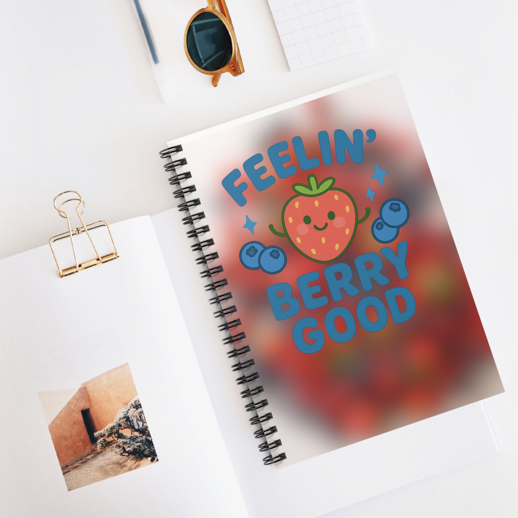 Fruity Spiral Notebook - Feelin' Berry Good, Cute Journal, Gift for Students, School Supplies, Cute Stationery
