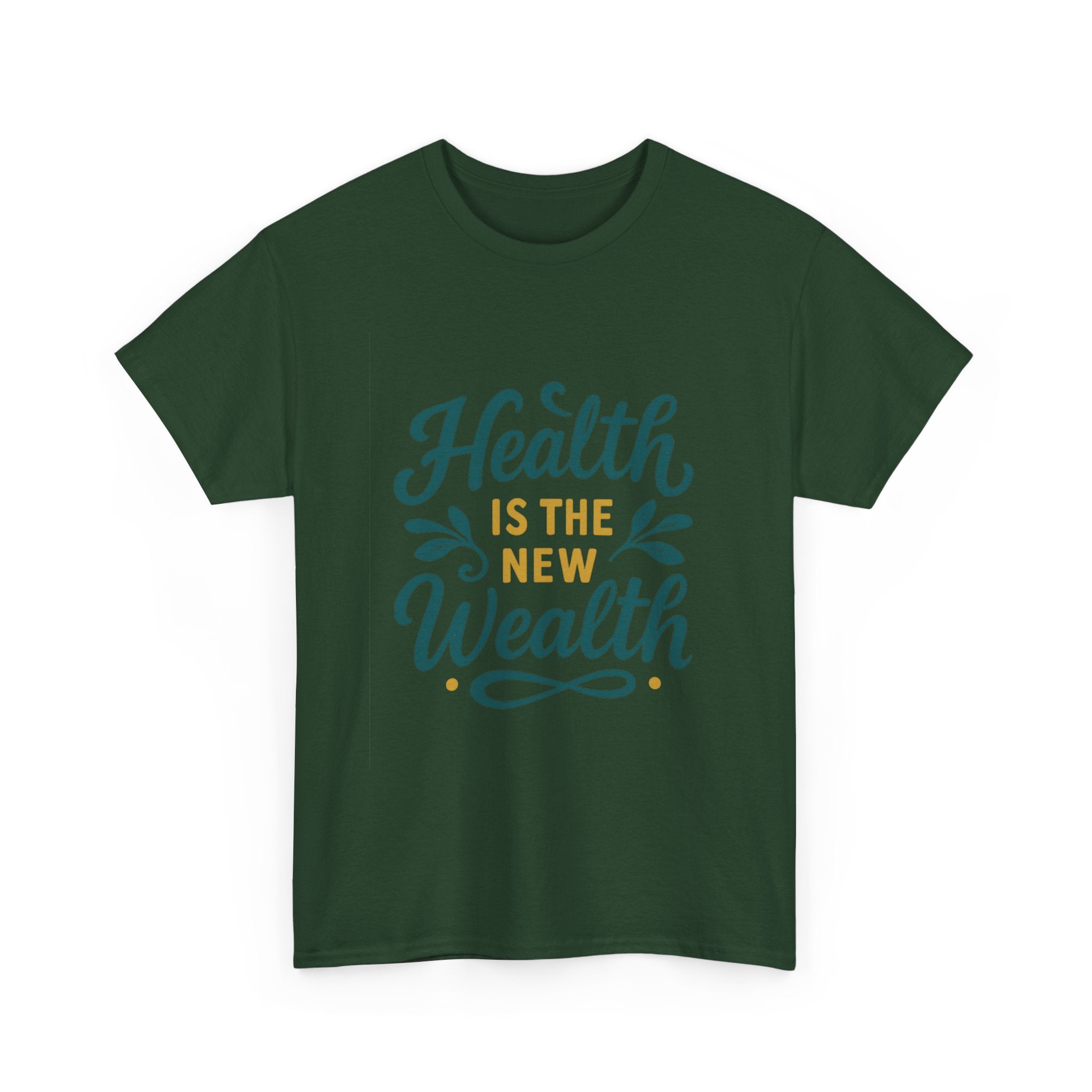 Health is the New Wealth Unisex Heavy Cotton Tee, Motivational T-Shirt, Wellness Gift, Inspirational Apparel, Casual Wear