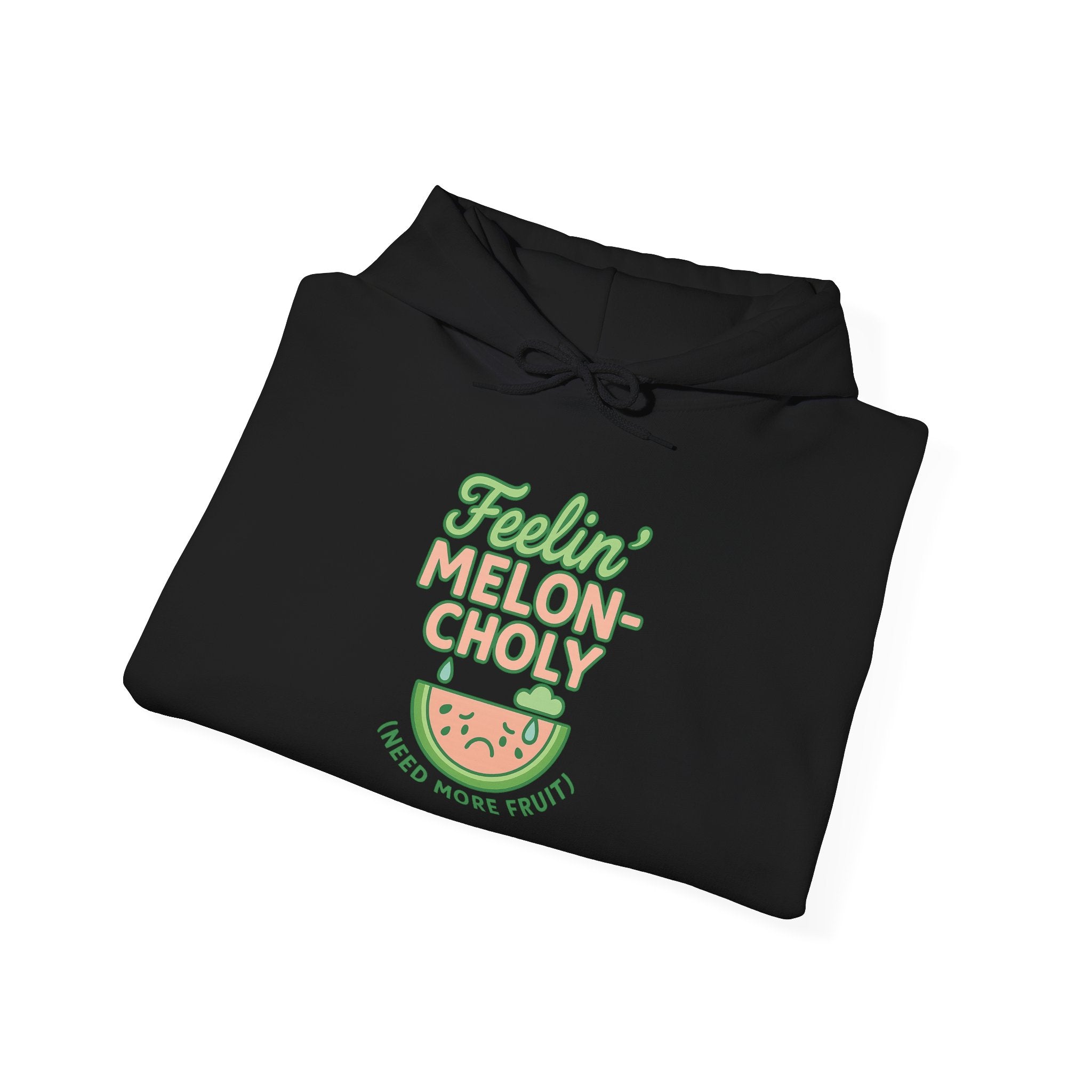 Melon-Choly Hoodie, Unisex Heavy Blend Sweatshirt, Funny Sweatshirt, Fruit-Themed Apparel, Gift for Fruit Lovers, Cute Autumn Hoodie