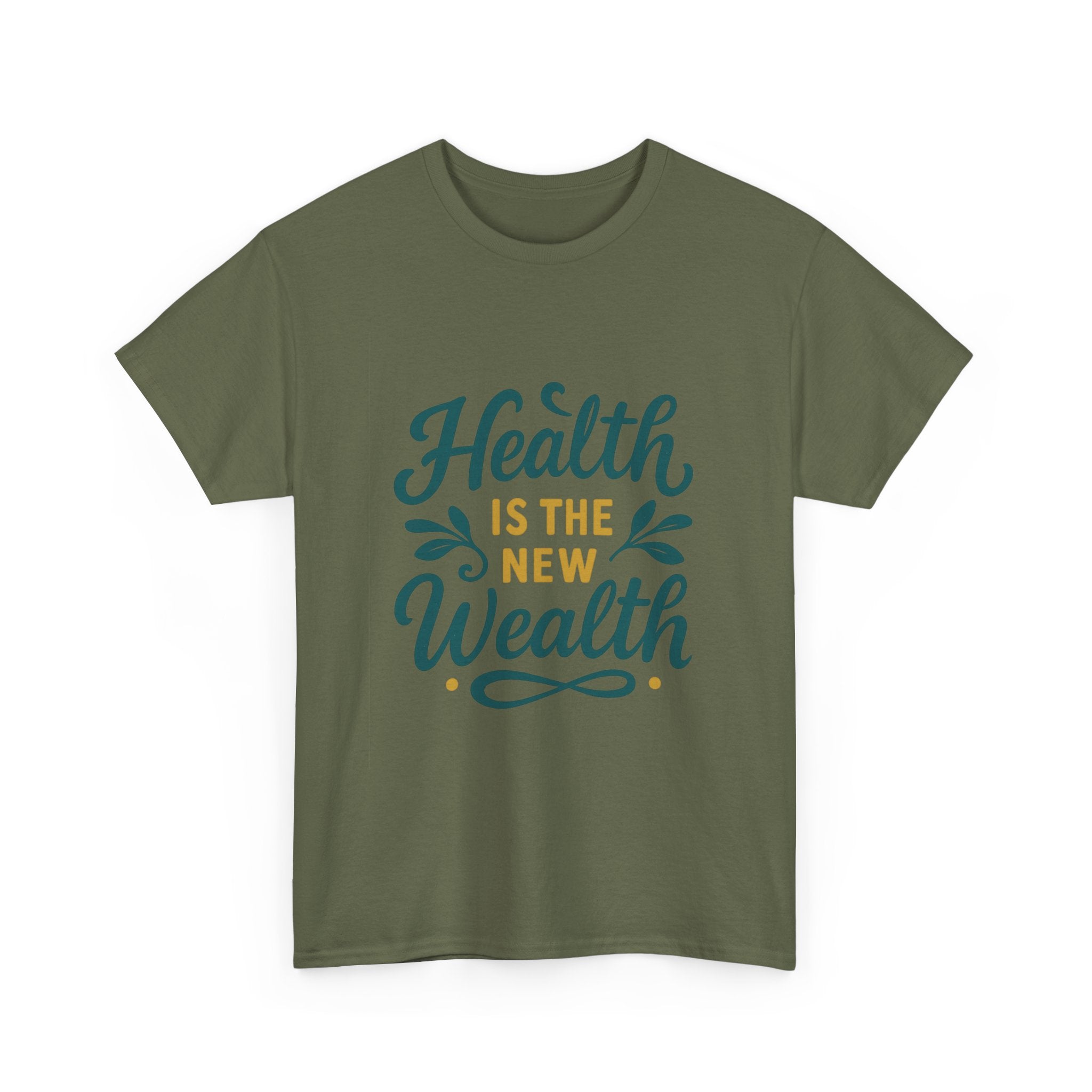 Health is the New Wealth Unisex Heavy Cotton Tee, Motivational Shirt, Wellness Apparel, Gift for Health Enthusiasts, Casual Wear