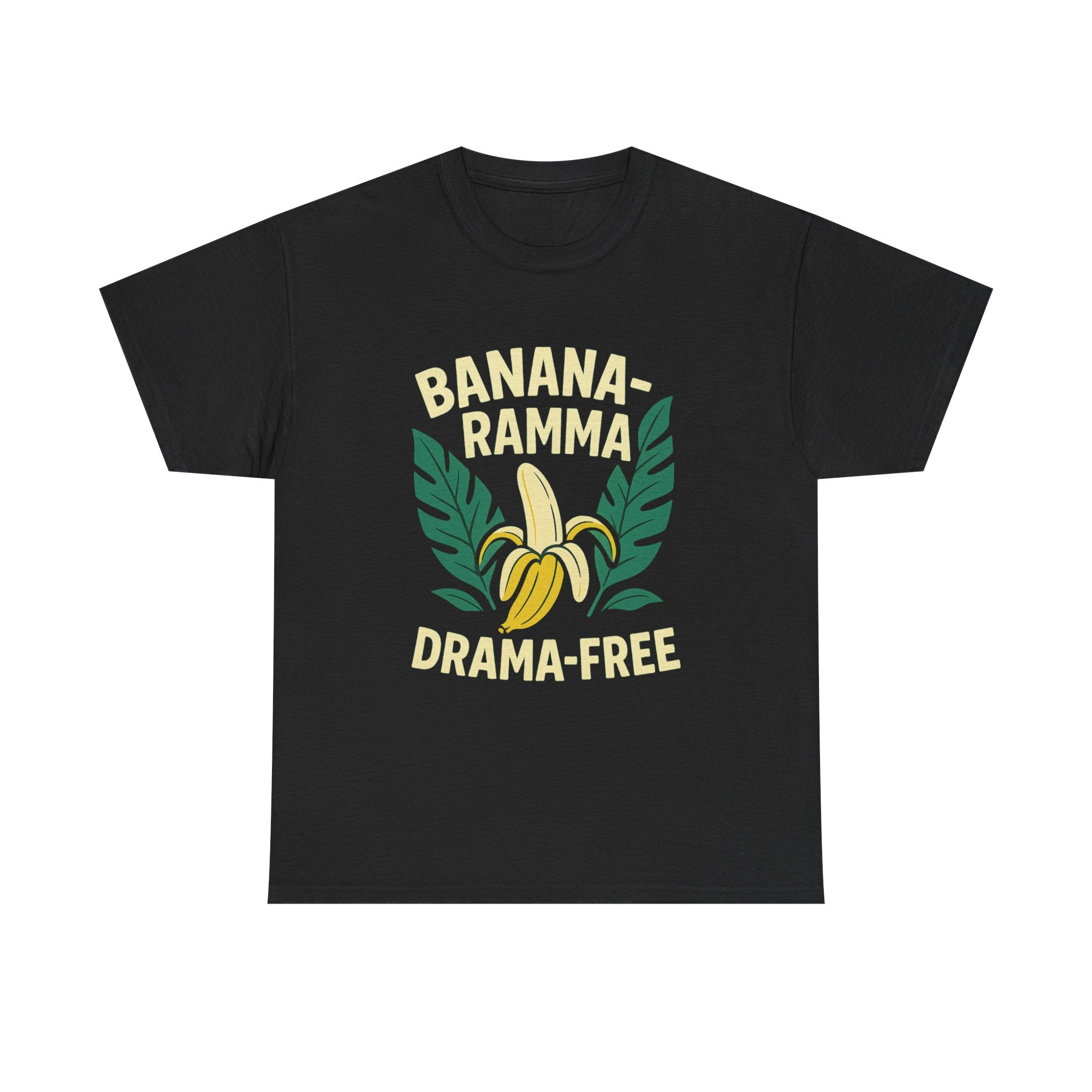 Banana-Ramma Drama-Free Unisex Heavy Cotton Tee, Fun Casual Shirt, Gift for Friends, Summer Vibes, Quirky Fashion Statement