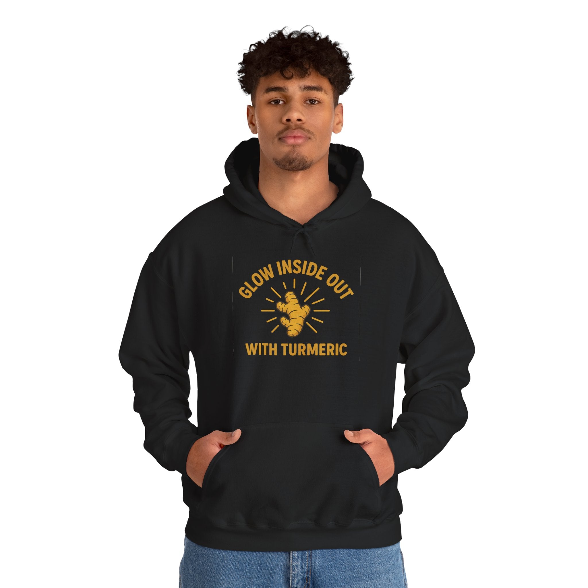 Glow Inside Out Turmeric Hoodie, Wellness Sweatshirt, Unisex Gift, Motivational Apparel, Cozy Fashion