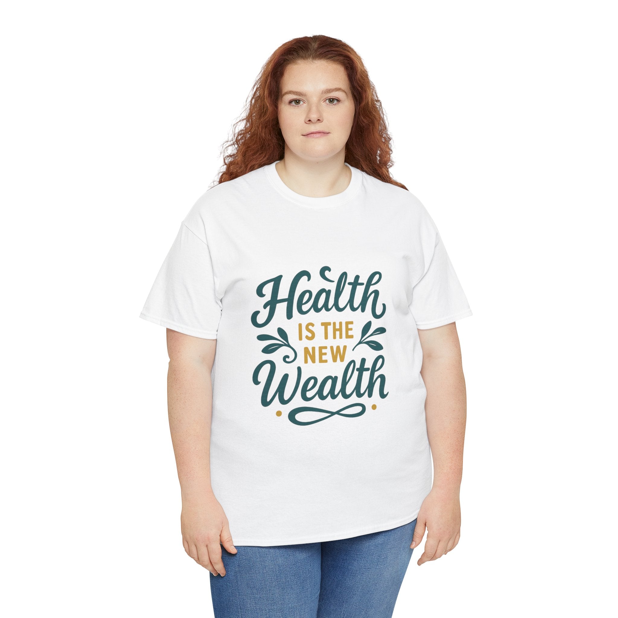 Health is the New Wealth Unisex Heavy Cotton Tee, Motivational T-Shirt, Wellness Gift, Inspirational Apparel, Casual Wear