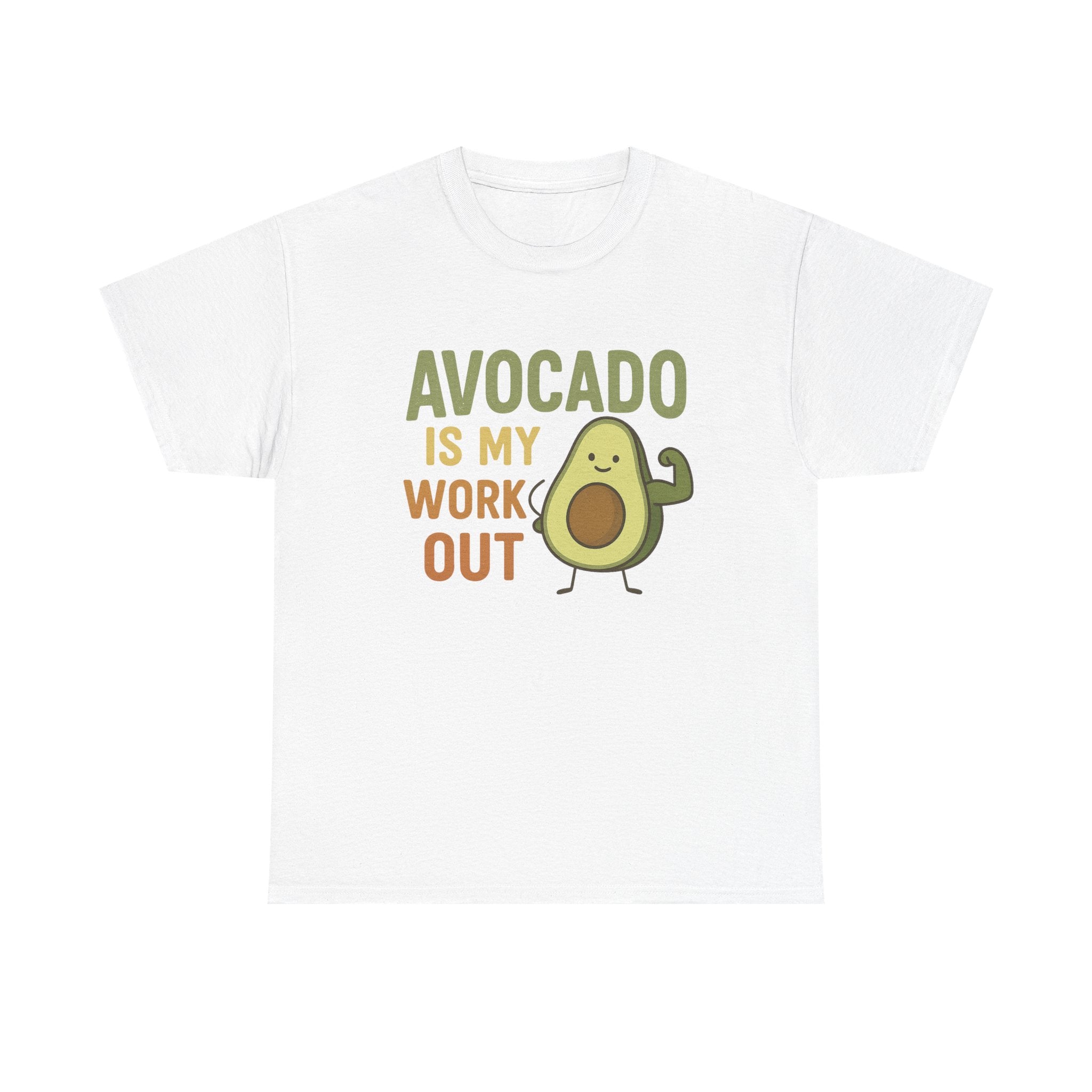 Avocado Workout Tee, Funny Fitness Shirt, Unisex Cotton Tee, Gift for Gym Lovers, Cute Food Humor Top