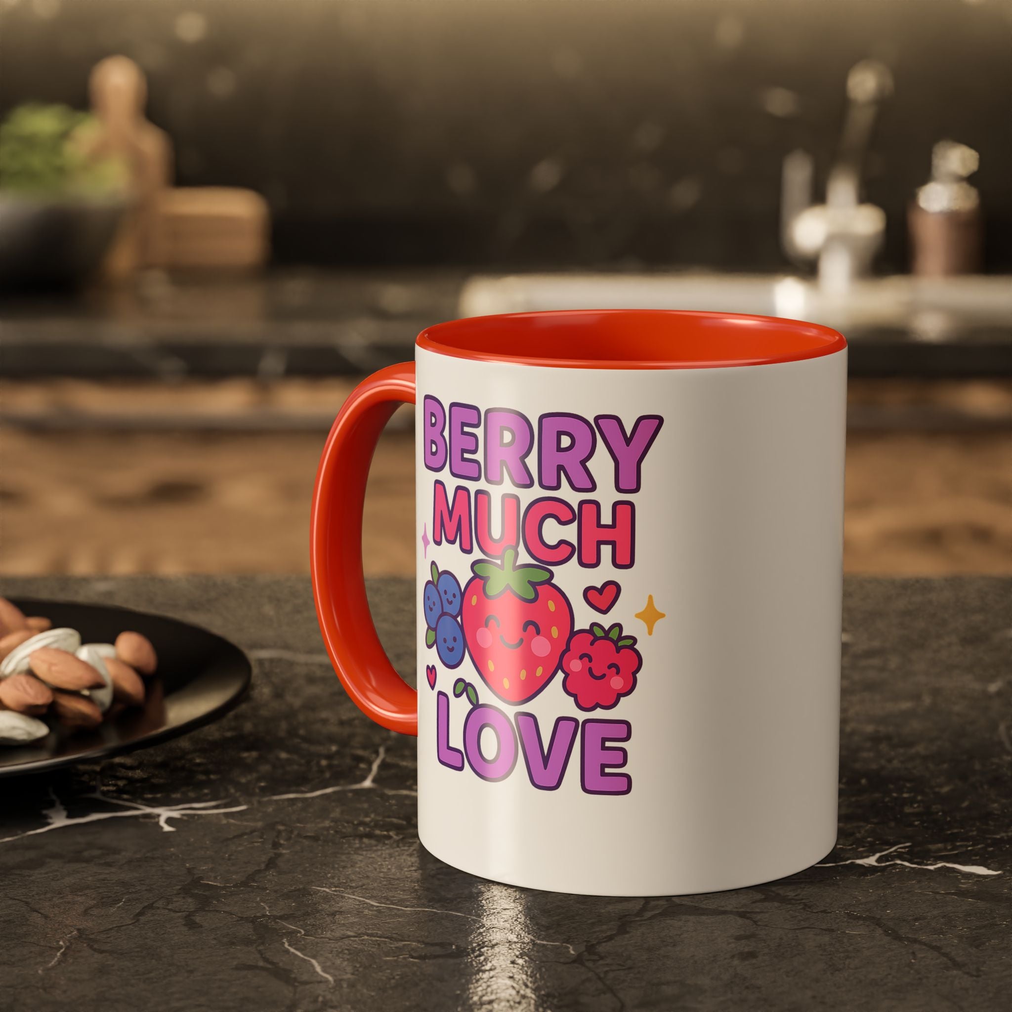 Berry Much Love Mug — Cute Fruit Cartoon Coffee Cup (11oz & 15oz)