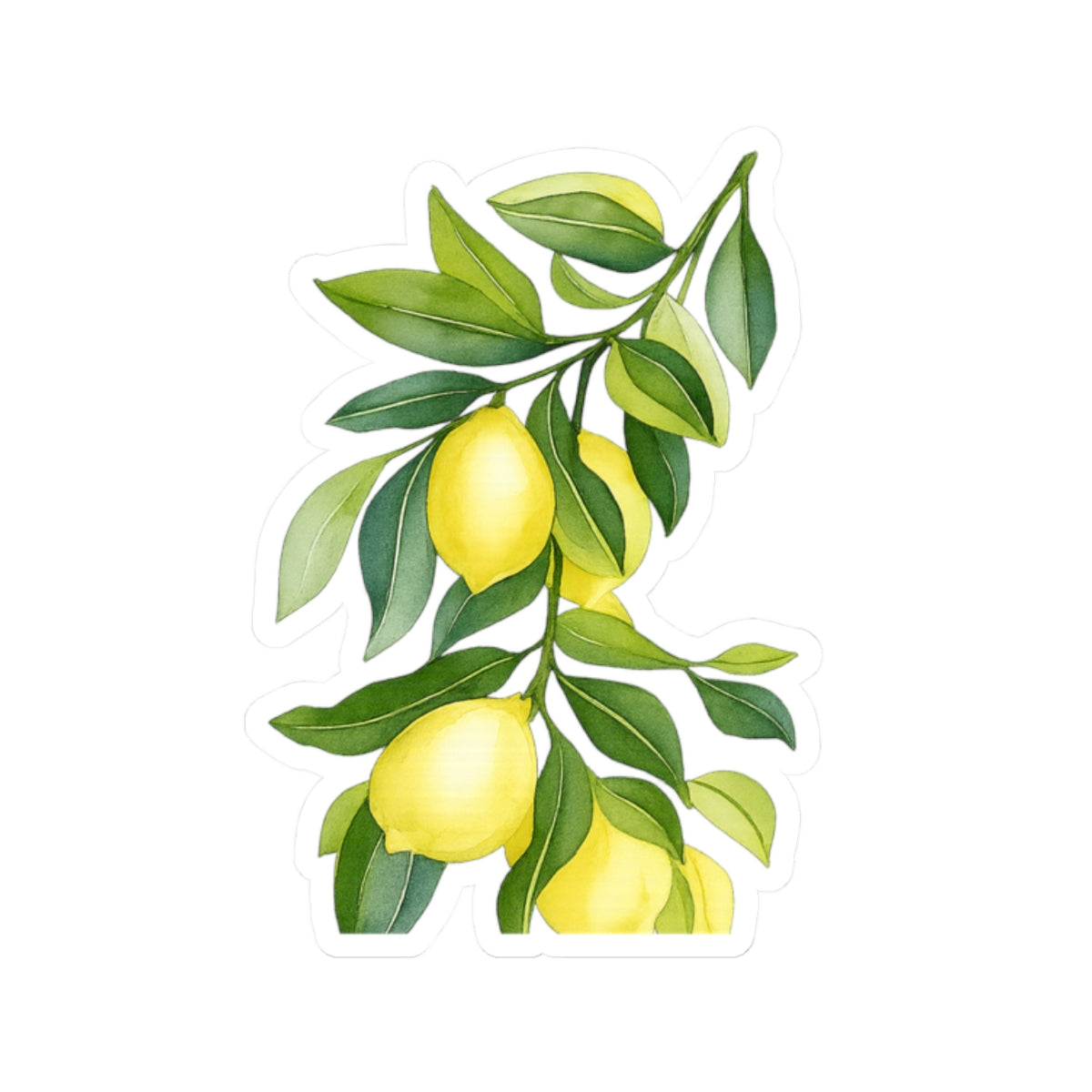 Lemon Branch Kiss-Cut Stickers, Fresh Fruit Decor, Laptop Stickers, Eco-Friendly Gifts, Botanical Art, Summer Vibes