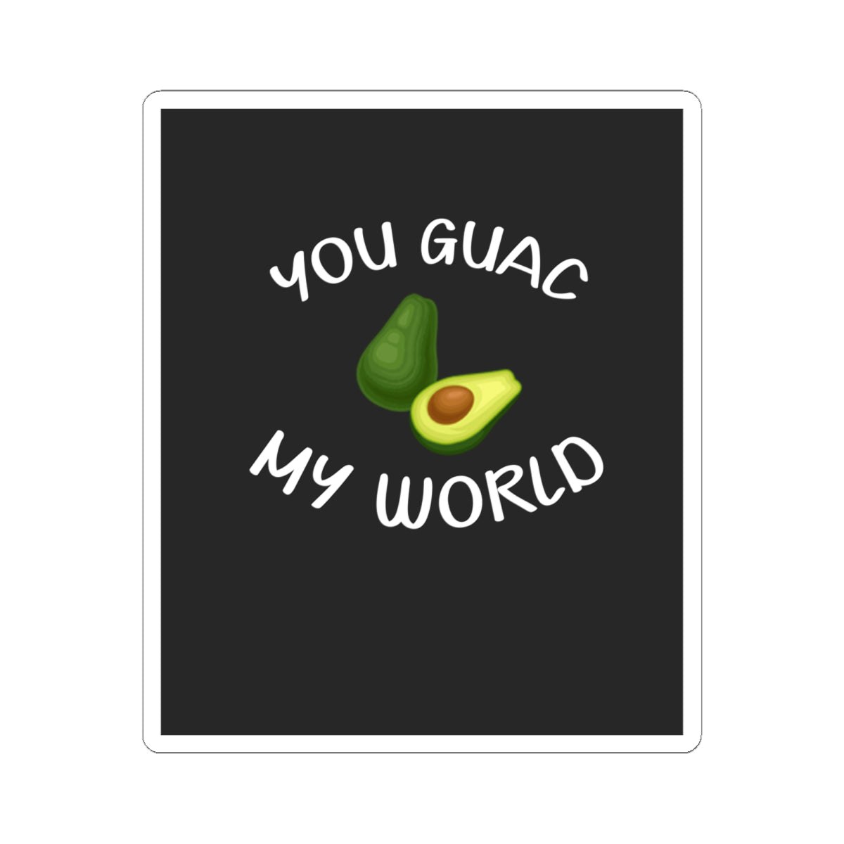 Avocado Kiss-Cut Stickers, Funny Avocado Art, Cute Sticker for Laptop, Gift for Food Lovers, Kitchen Decor, Humor Stickers