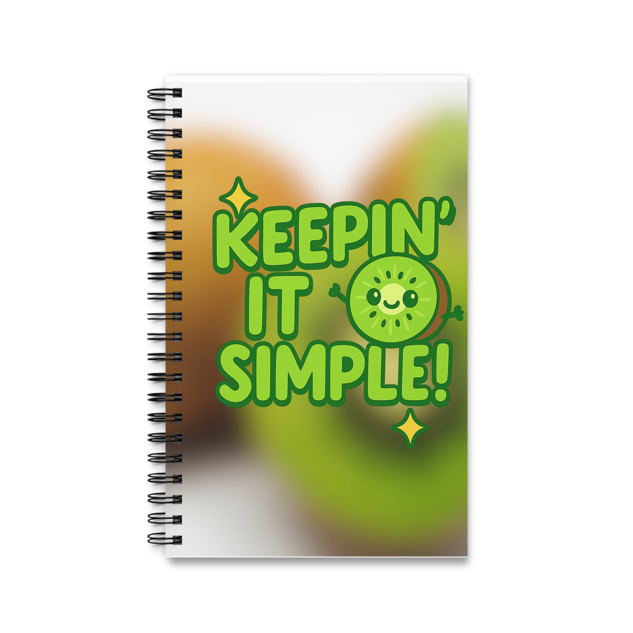 Spiral Journal - Keepin' It Simple, Cute Notebook, Stationery Gift, Healthy Living Journal, Green Vibes, Eco-Friendly Diary