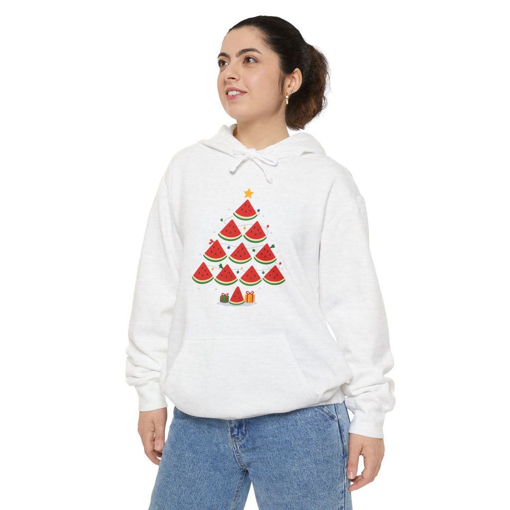 Watermelon Christmas Tree Hoodie — Festive Fruit Holiday Pullover