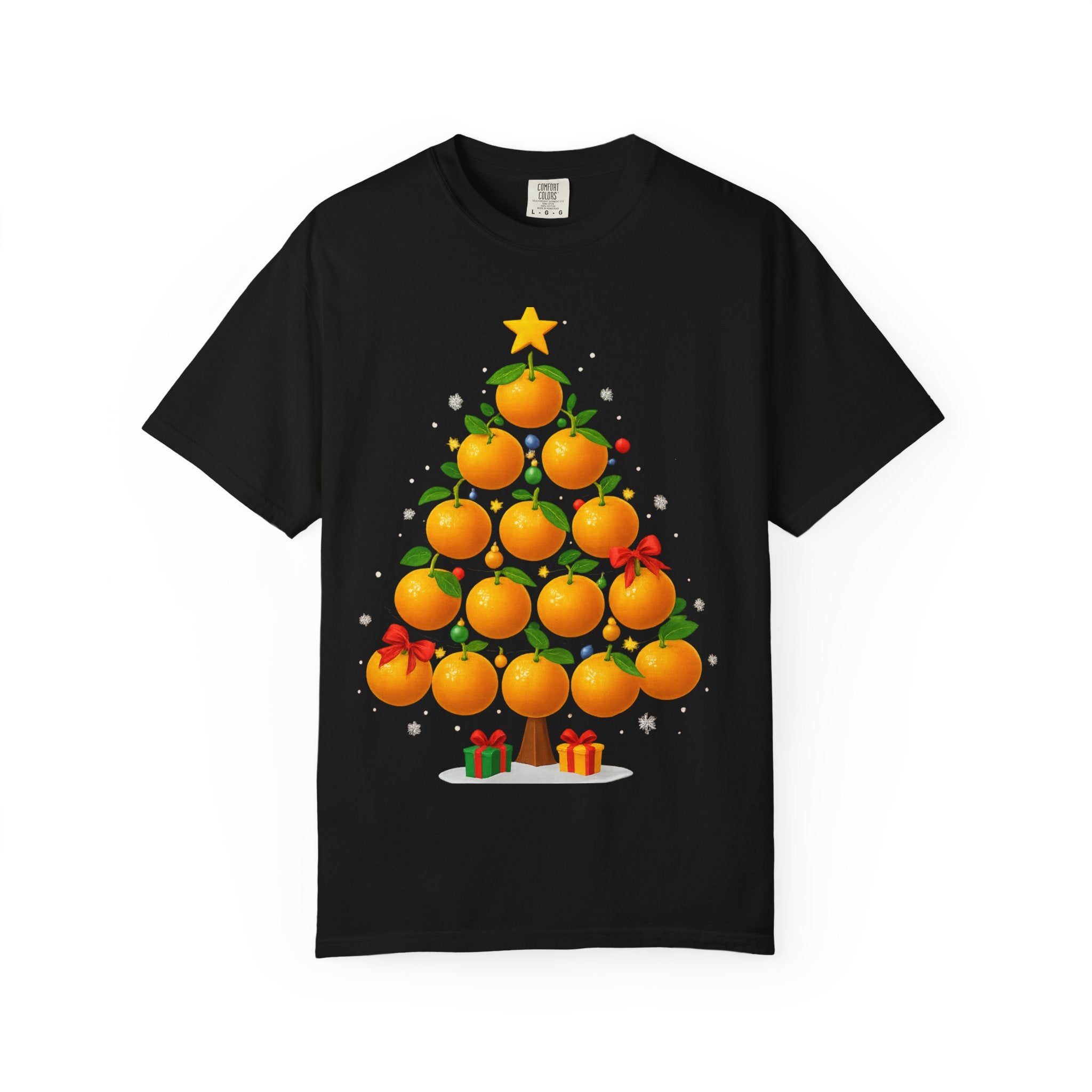 Orange Christmas Tree T-Shirt — Festive Citrus Holiday Tee