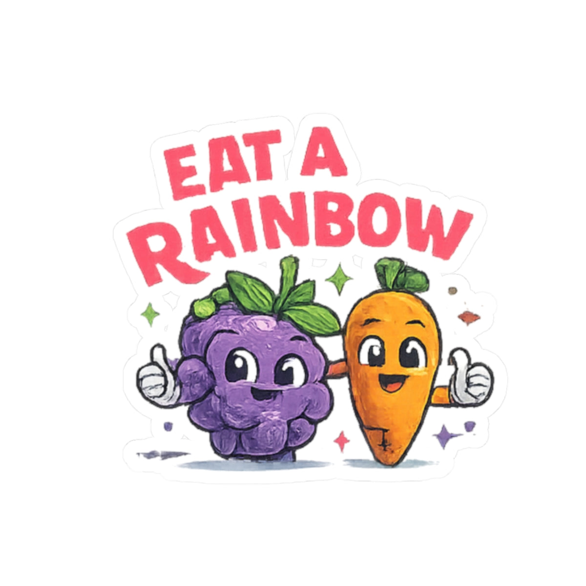 Sticker — "Eat a Rainbow" Cute Fruit & Veggie Kiss-Cut Sticker