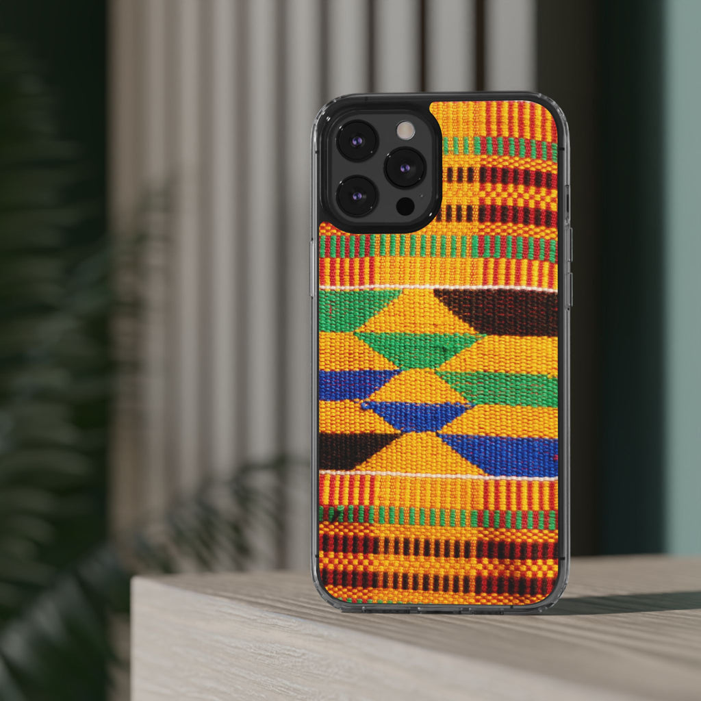 Kente Pattern Clear Impact-Resistant Phone Case
