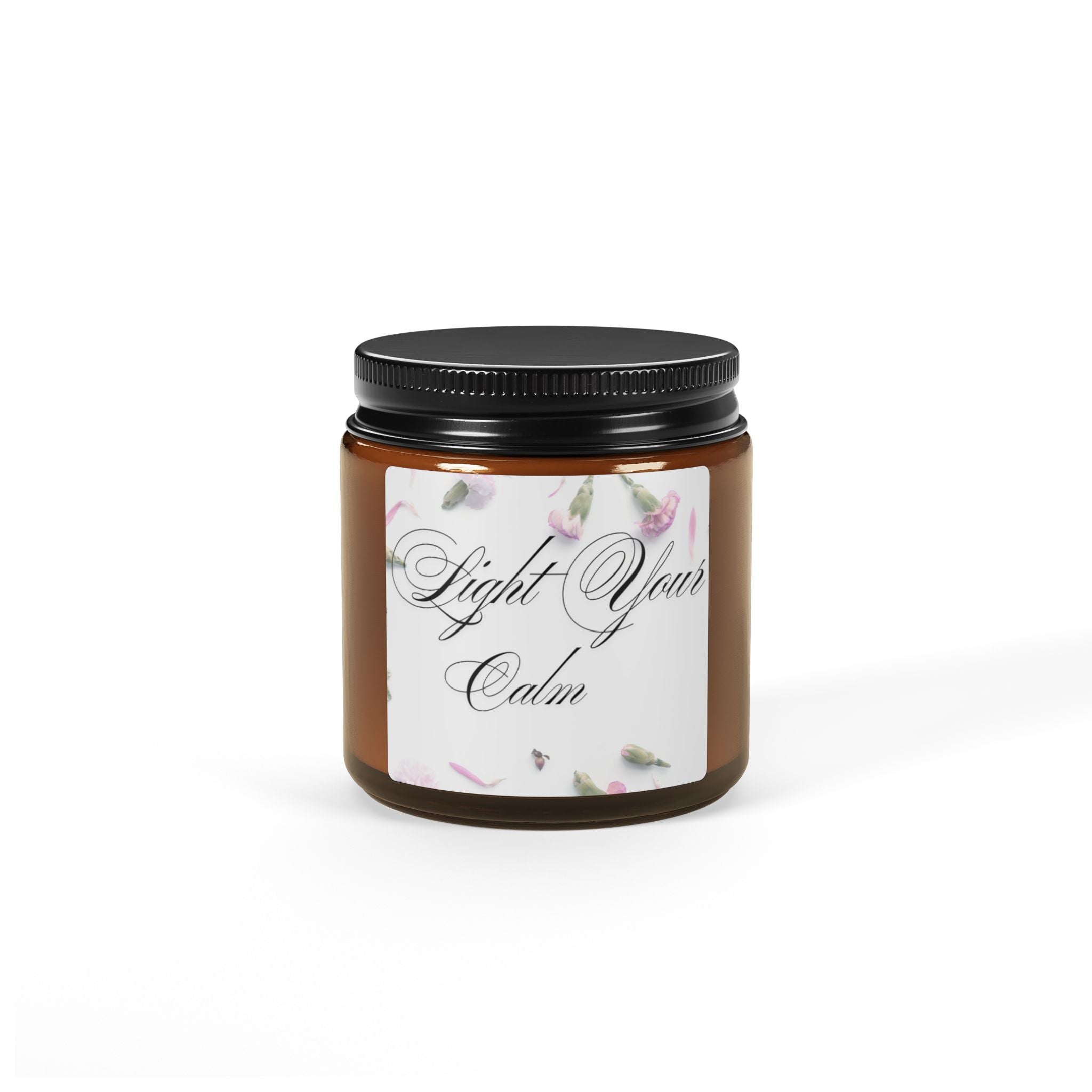 Calming Scented Soy Candle - Light Your Calm - Multi-Size Amber Jar