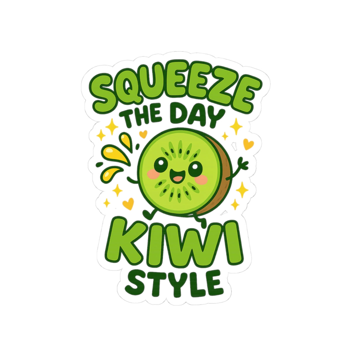 Squeeze the Day Kiwi Style Stickers, Fun Fruit Stickers for Laptops, Water Bottles, Journals, Cute Kiwi Decor, Gift for Fruit Lovers