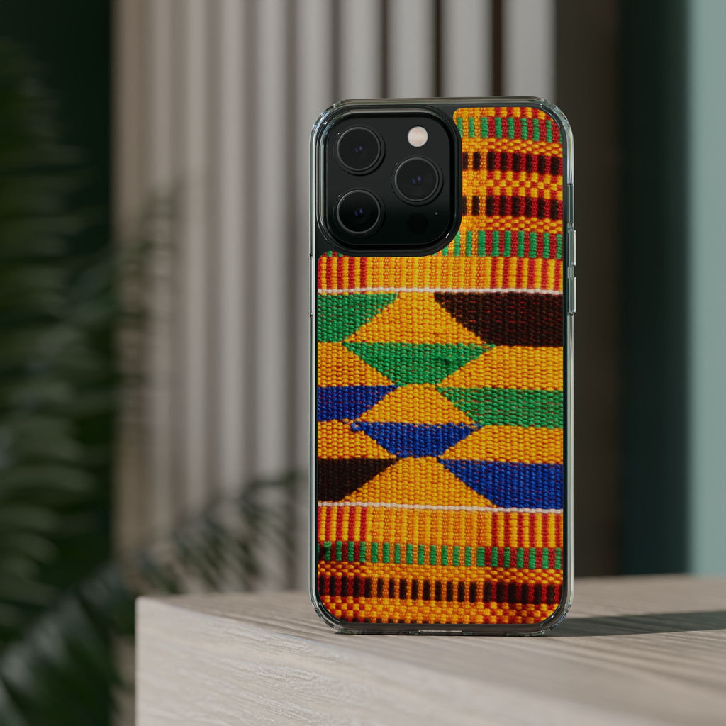 Kente Pattern Clear Impact-Resistant Phone Case