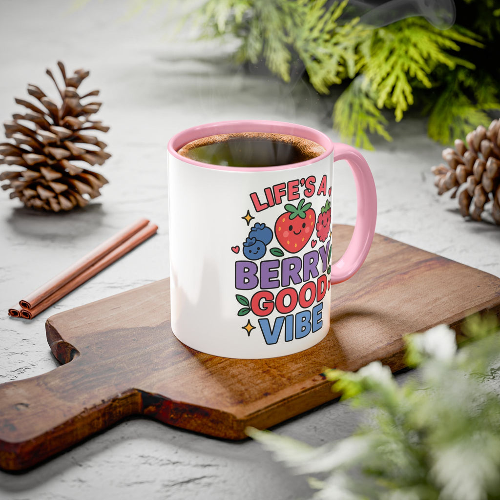 Berry Good Vibe Mug — Cute Fruit Illustration Coffee Cup (11oz & 15oz)