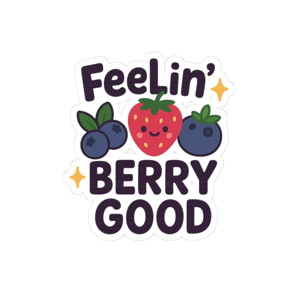 Fun Fruit Kiss-Cut Stickers - Perfect for Laptops, Scrapbooking, Parties, Gifts, and Decor - 'Feelin' Berry Good' Design