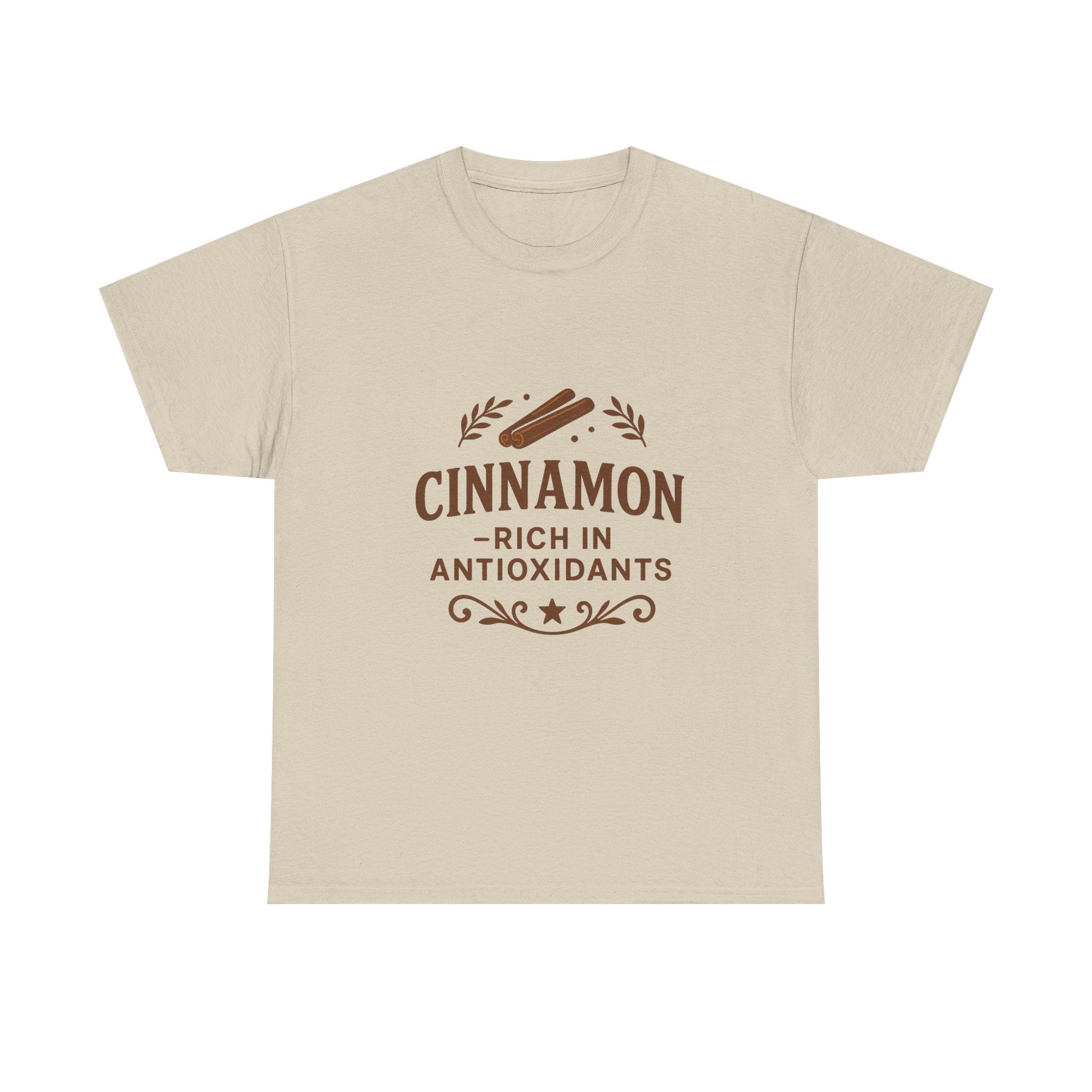 Cinnamon Antioxidant Unisex Heavy Cotton Tee, Relaxed Fit Tee, Gift for Health Enthusiasts, Casual Statement Shirt, Funny Foodie Apparel