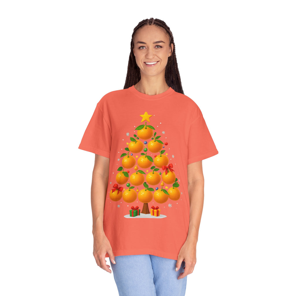 Orange Christmas Tree T-Shirt — Festive Citrus Holiday Tee