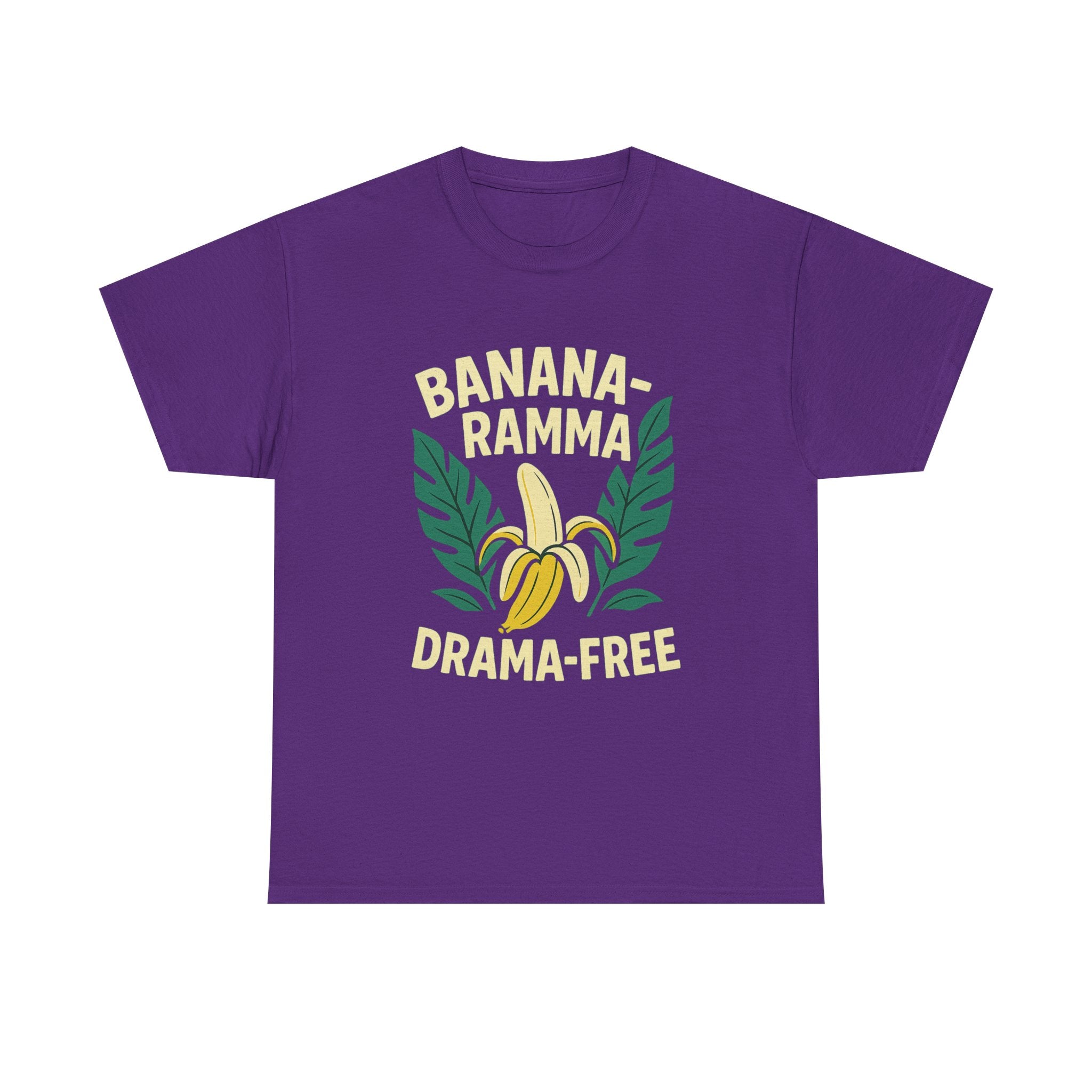 Banana-Ramma Drama-Free Unisex Heavy Cotton Tee, Fun Casual Shirt, Gift for Friends, Summer Vibes, Quirky Fashion Statement