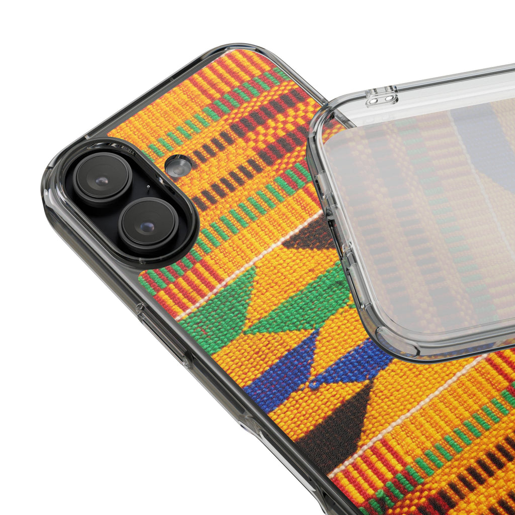 Kente Pattern Clear Impact-Resistant Phone Case