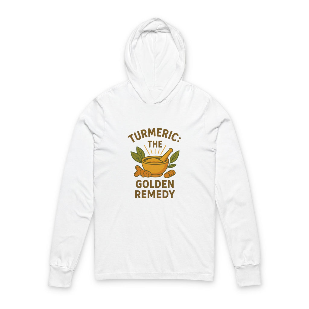 Turmeric Remedy Hoodie | Unisex Long Sleeve Tee for Wellness, Health Enthusiasts, Herbal Remedies, Natural Living, Gift Idea