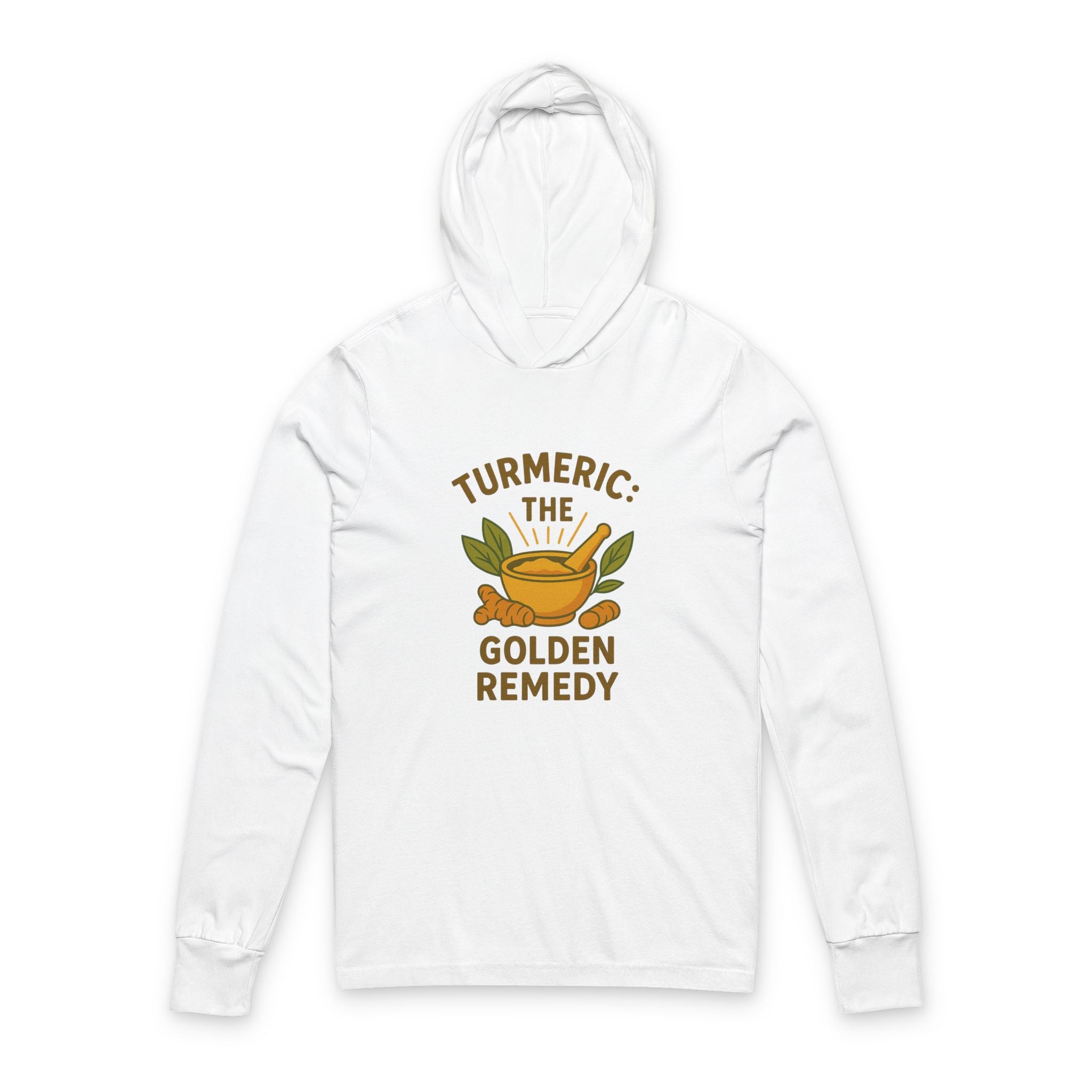 Turmeric Remedy Hoodie | Unisex Long Sleeve Tee for Wellness, Health Enthusiasts, Herbal Remedies, Natural Living, Gift Idea