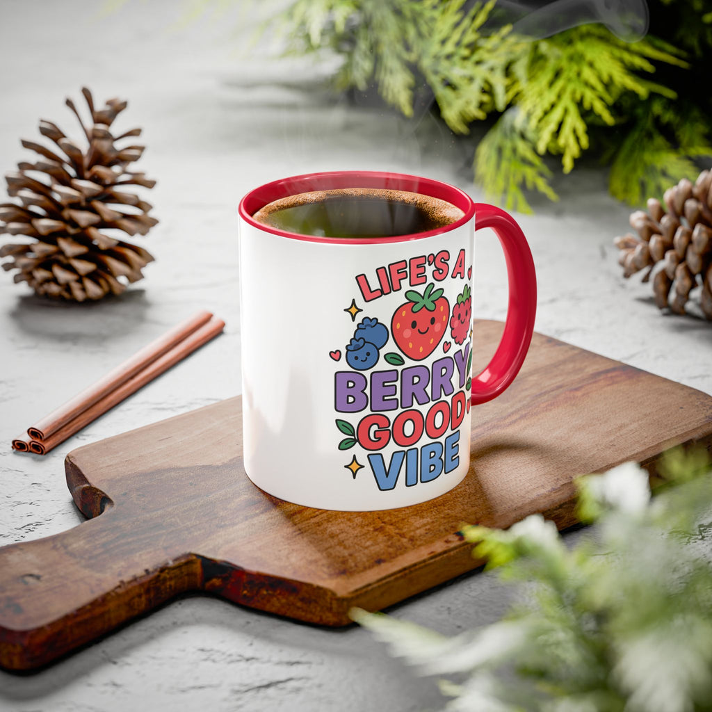 Berry Good Vibe Mug — Cute Fruit Illustration Coffee Cup (11oz & 15oz)
