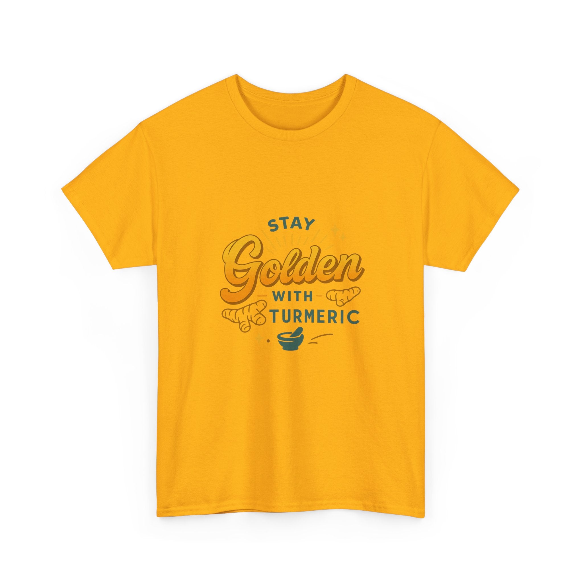 Stay Golden Turmeric Tee, Unisex Cotton T-Shirt, Health and Wellness Shirt, Gift for Herbalists, Eco-Friendly Fashion, Casual Wear