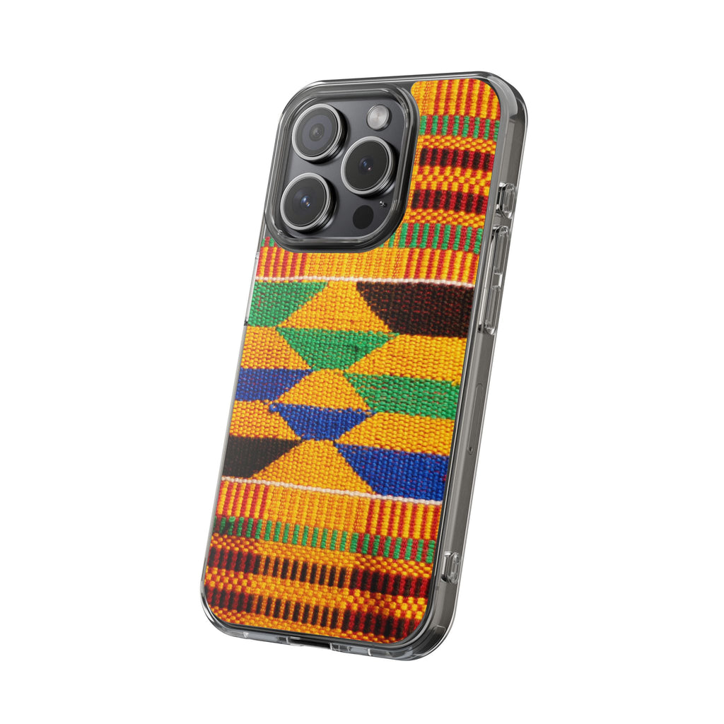 Kente Pattern Clear Impact-Resistant Phone Case