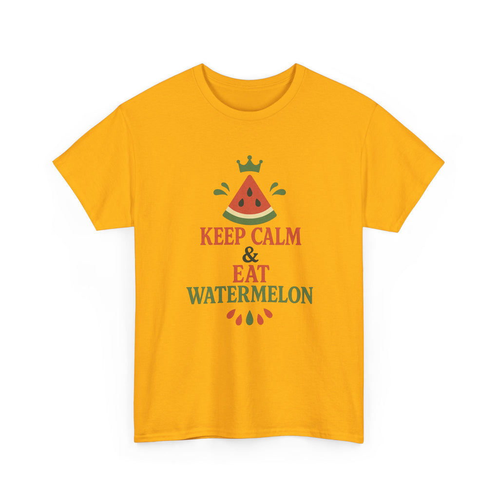 Keep Calm Watermelon Tee, Summer Shirt, Funny Graphic Tee, Relaxed Fit T-Shirt, Gifts for Food Lovers, Fun Casual Wear