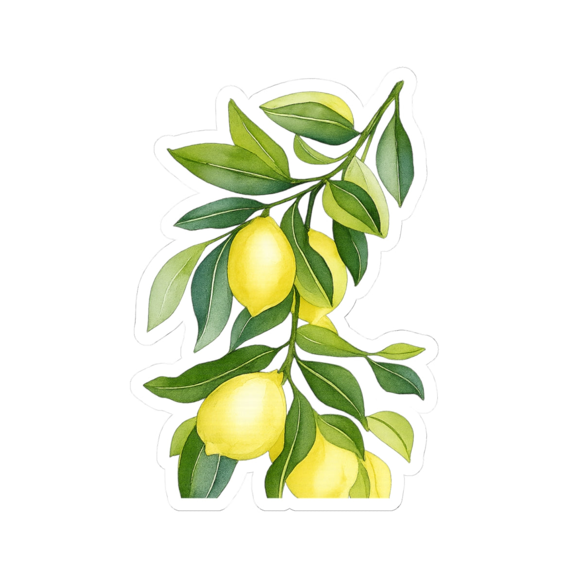 Lemon Branch Kiss-Cut Stickers, Fresh Fruit Decor, Laptop Stickers, Eco-Friendly Gifts, Botanical Art, Summer Vibes
