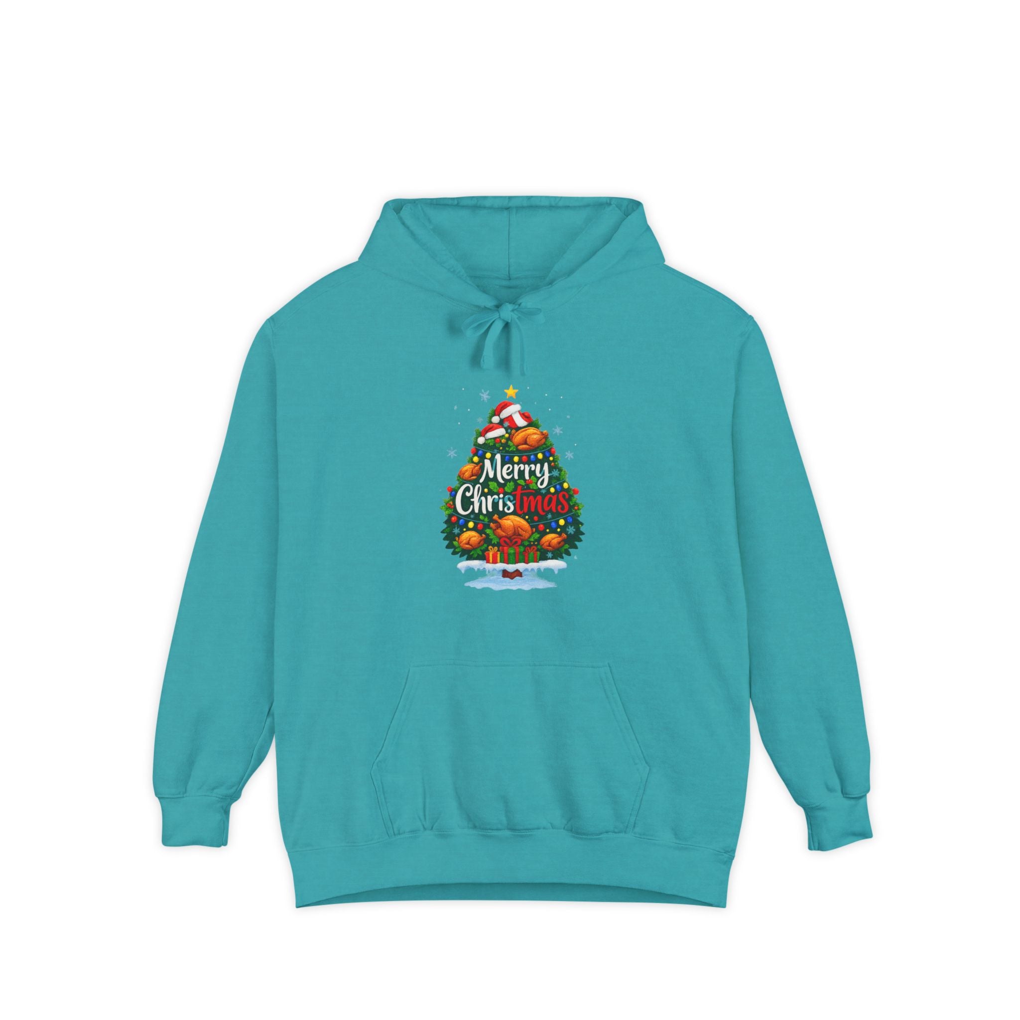 Christmas Tree Graphic Hoodie — "Merry Christmas" Holiday Sweatshirt