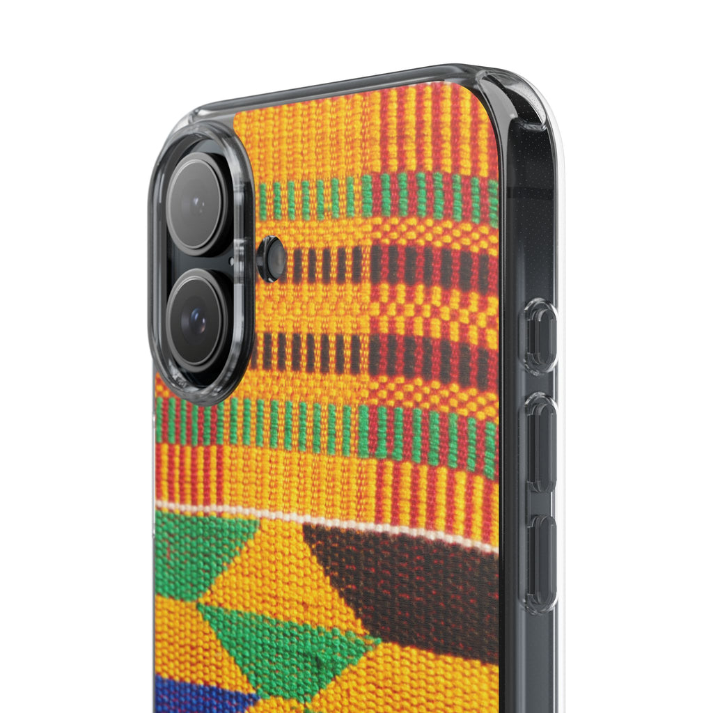 Kente Pattern Clear Impact-Resistant Phone Case