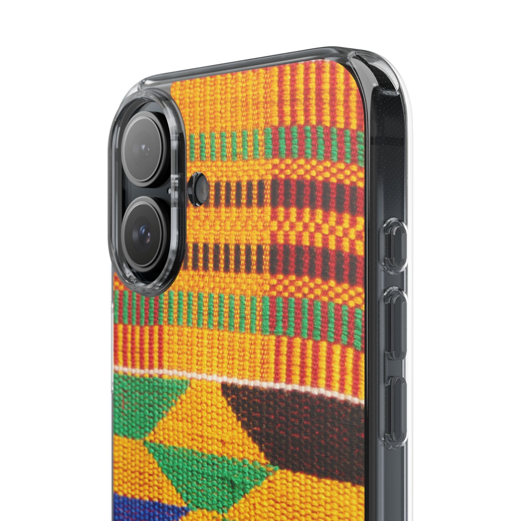 Kente Pattern Clear Impact-Resistant Phone Case
