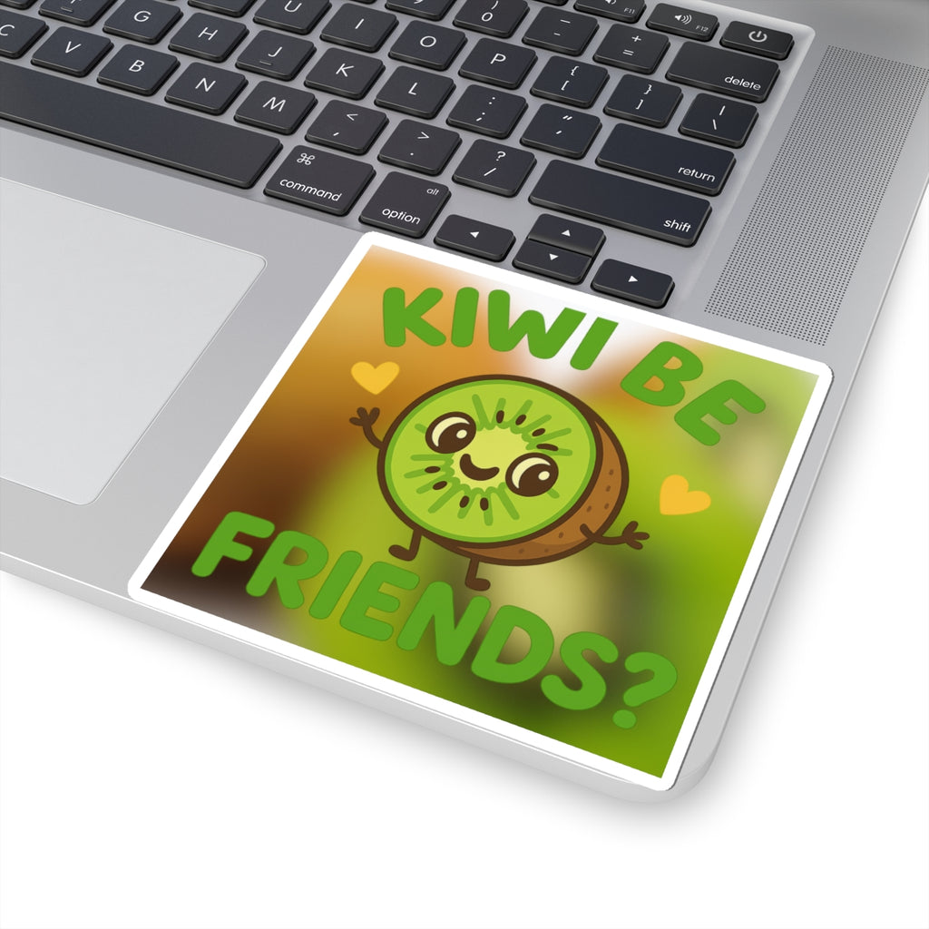 Cute Kiwi Friendship Sticker, Fun Laptop Decal, Gift for Friends, Cute Room Decor, Fruit Lover's Sticker, Whimsical Wall Art
