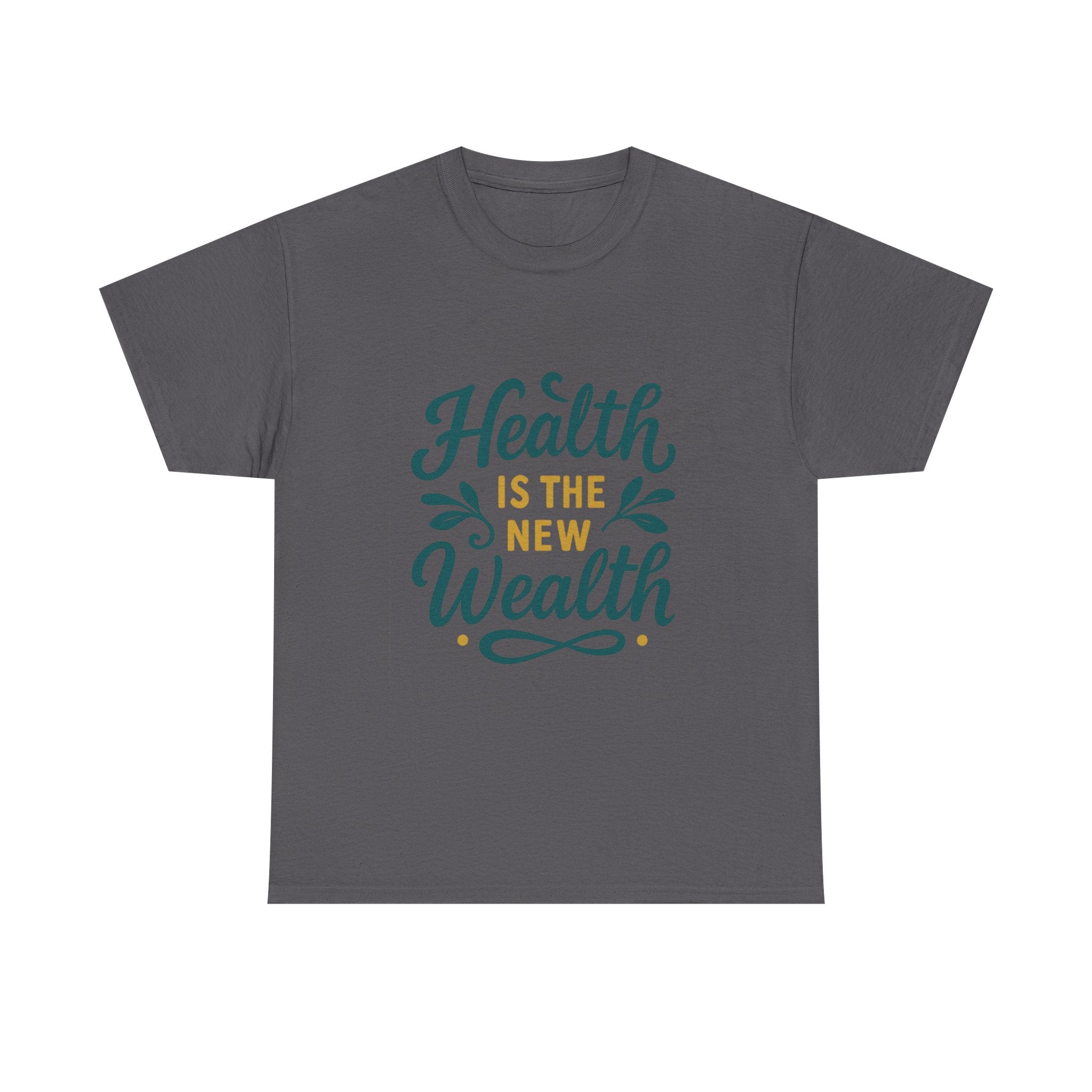 Health is the New Wealth Unisex Heavy Cotton Tee, Motivational T-Shirt, Wellness Gift, Inspirational Apparel, Casual Wear