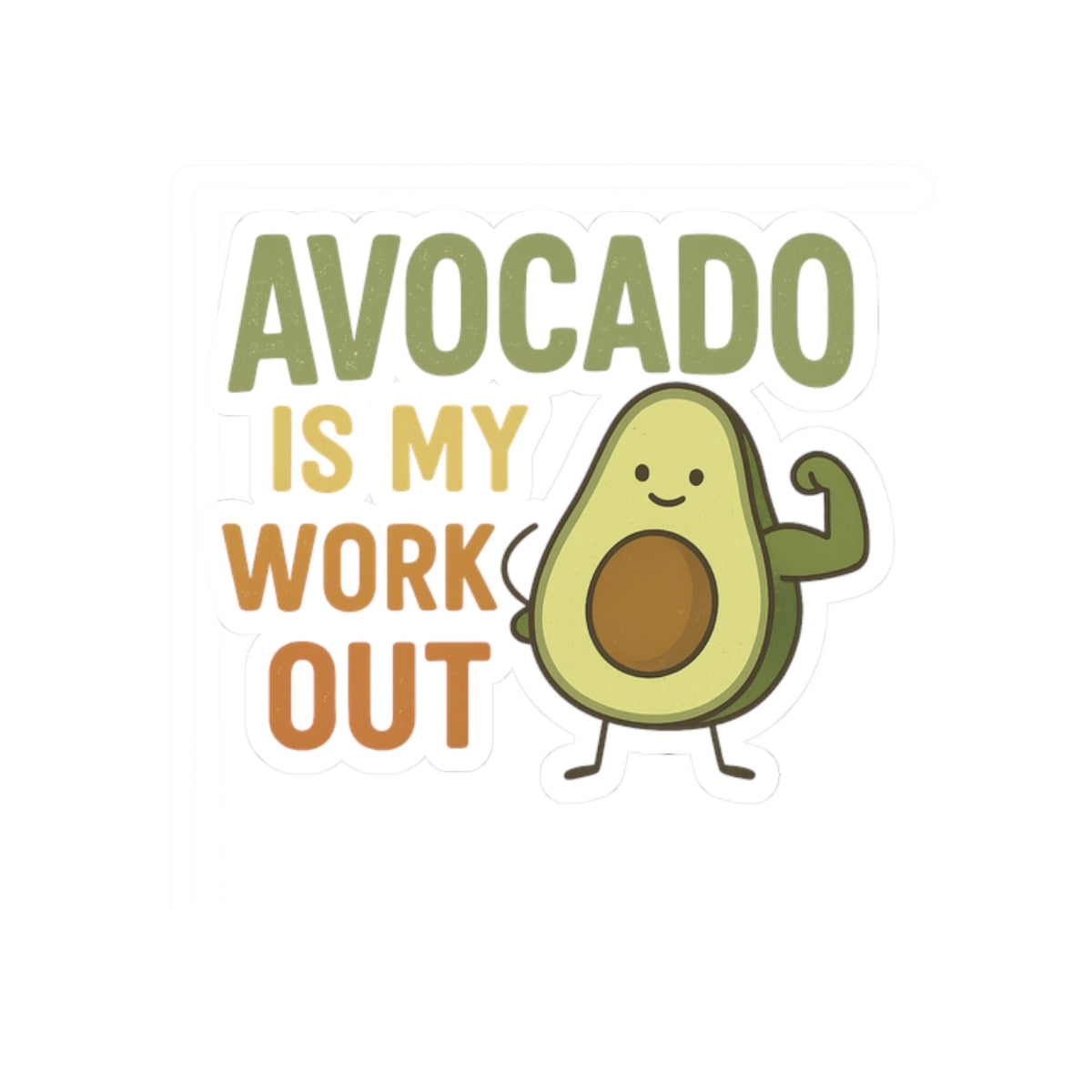 Fun Avocado Kiss-Cut Stickers, Cute Laptop Decals, Exercise Motivation, Avocado Lovers Gift, Kitchen Decor, Gym Stickers