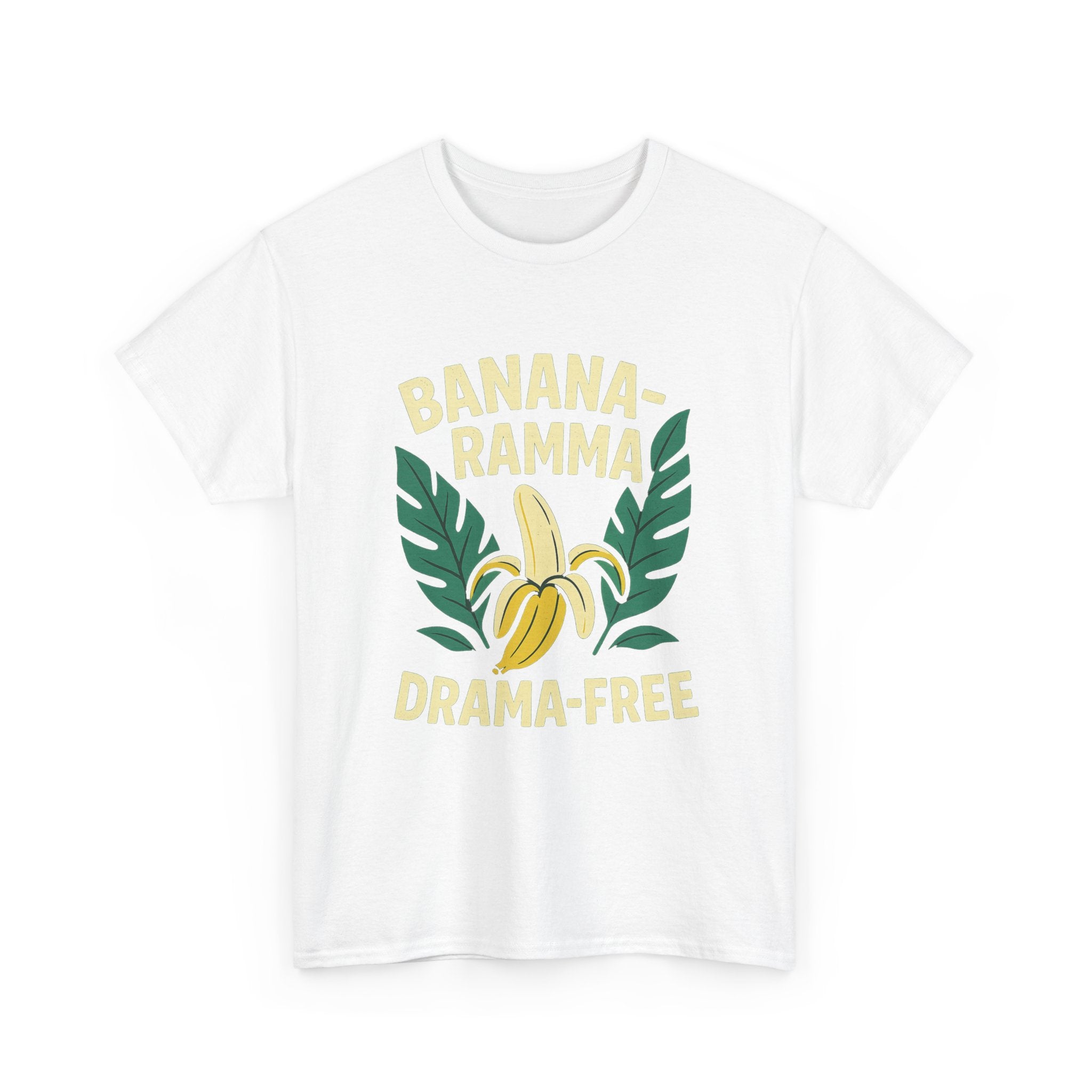 Banana-Ramma Drama-Free Unisex Heavy Cotton Tee, Fun Casual Shirt, Gift for Friends, Summer Vibes, Quirky Fashion Statement