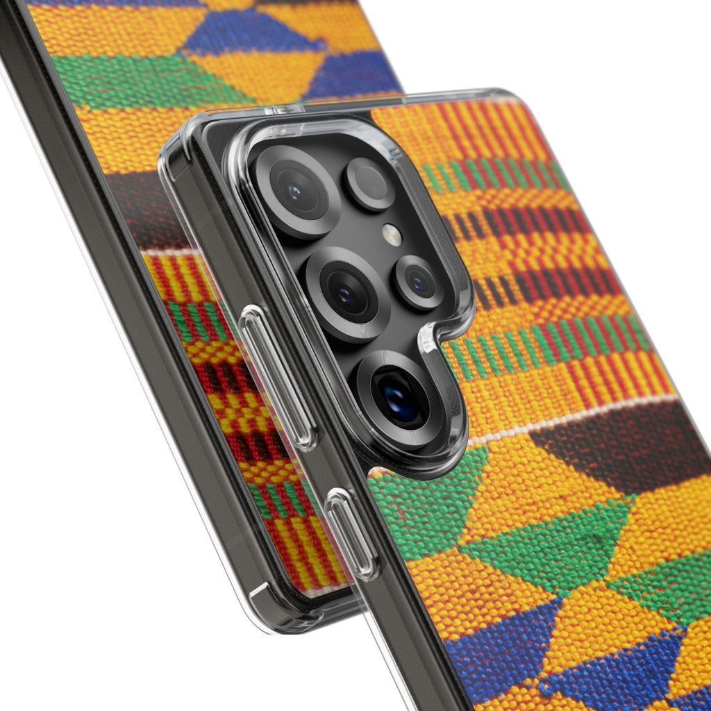 Kente Pattern Clear Impact-Resistant Phone Case
