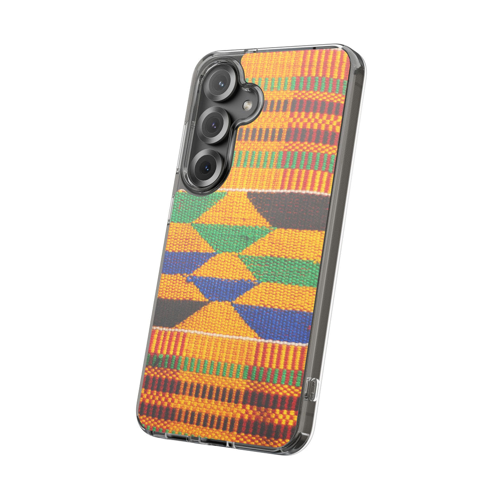 Kente Pattern Clear Impact-Resistant Phone Case
