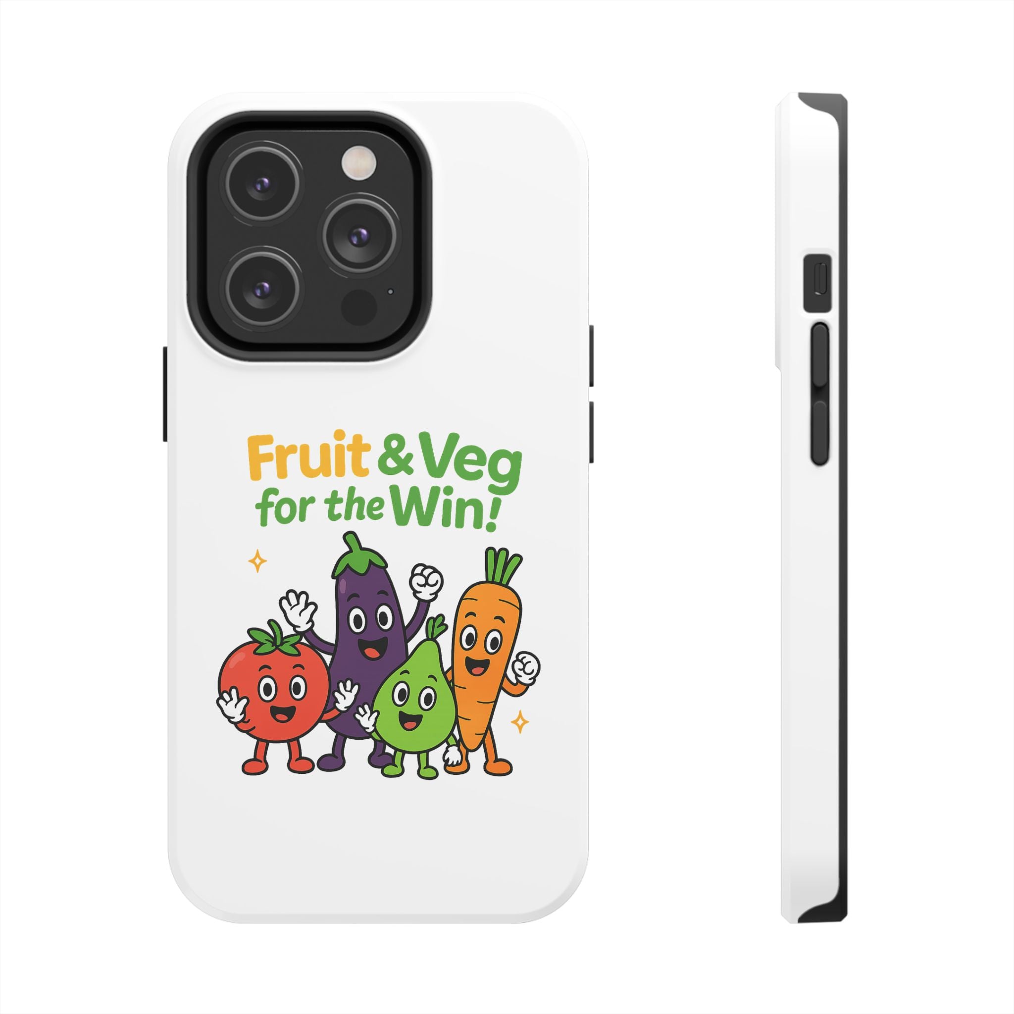 Phone Case — "Fruit & Veg for the Win!" Cute Healthy Veggie Design