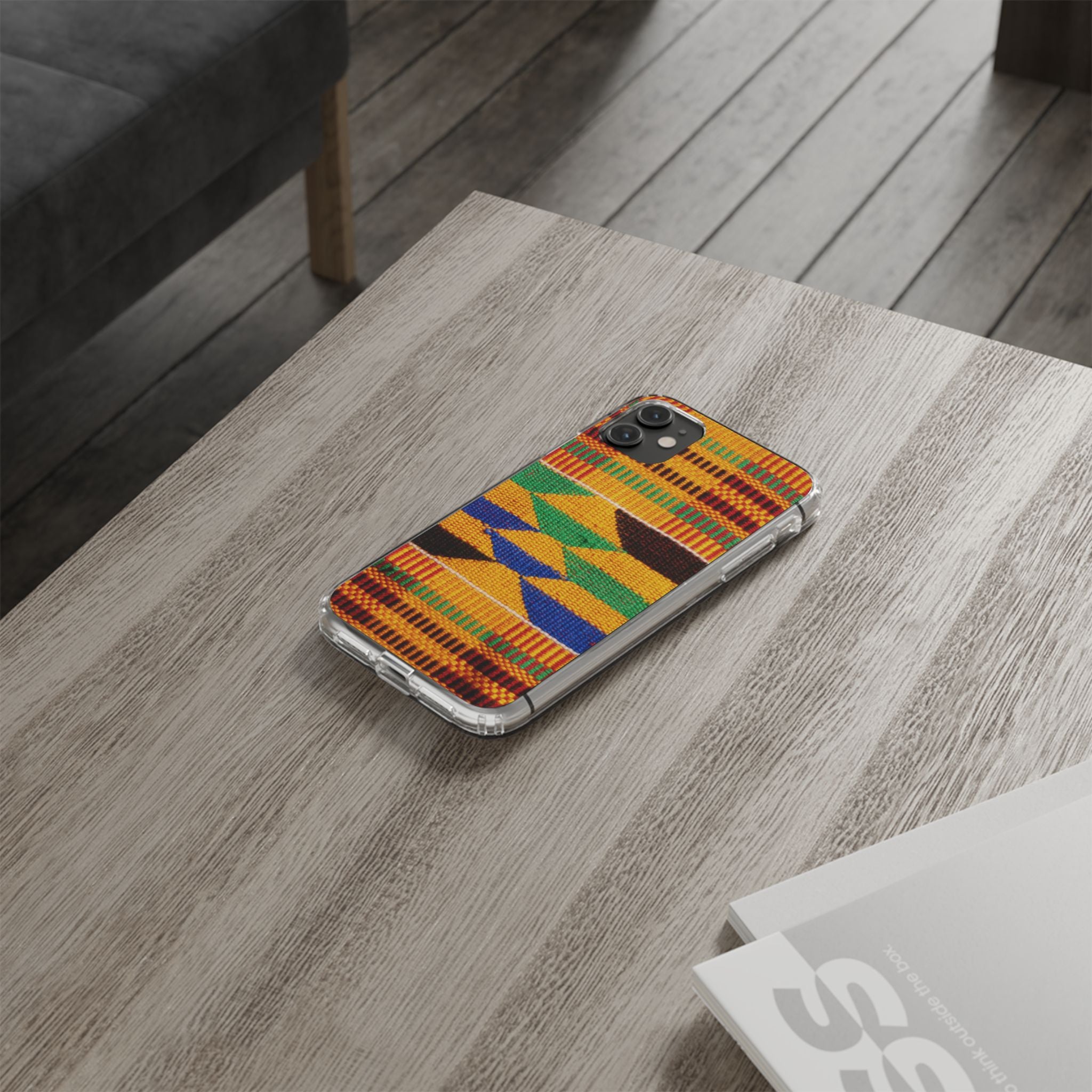 Kente Pattern Clear Impact-Resistant Phone Case