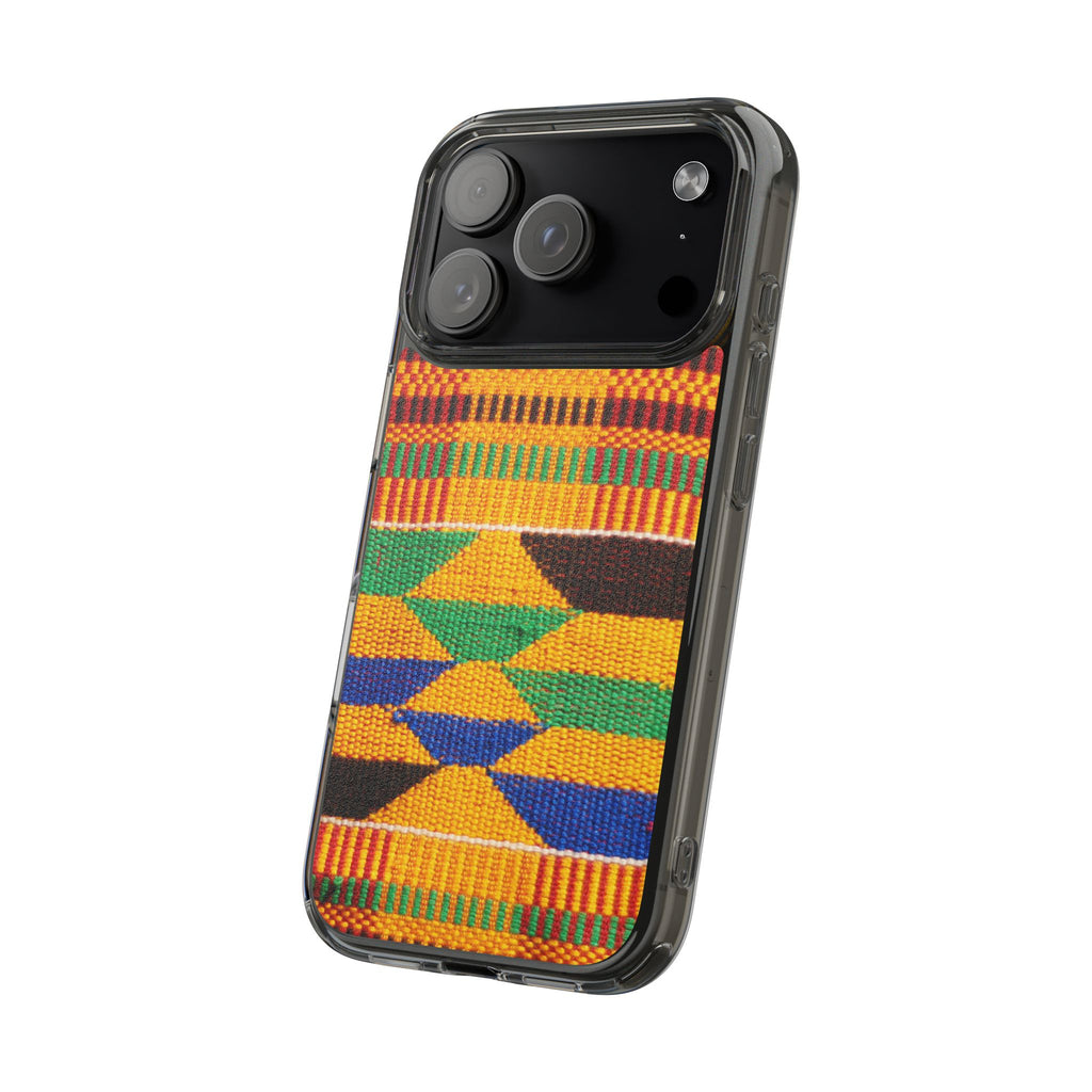 Kente Pattern Clear Impact-Resistant Phone Case