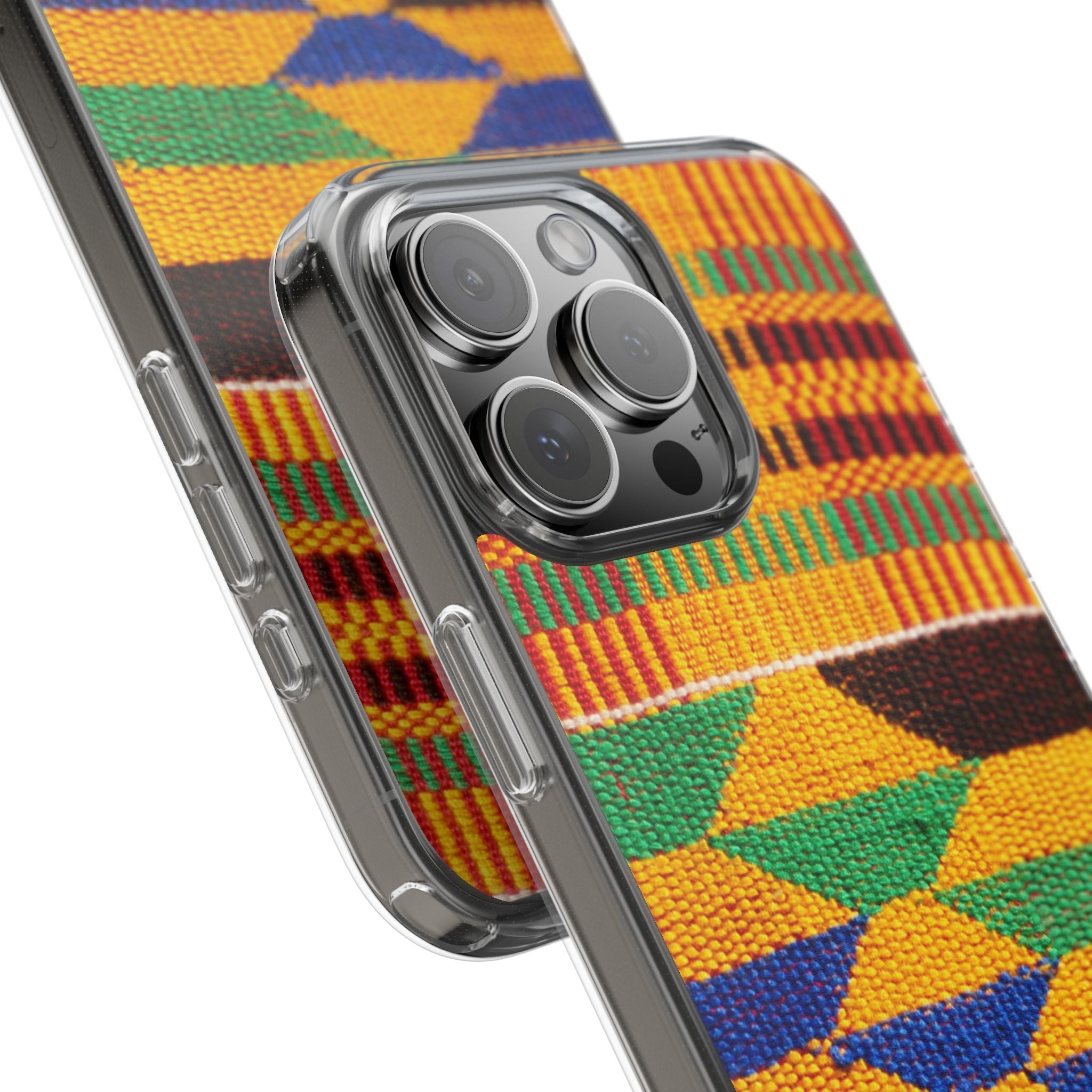Kente Pattern Clear Impact-Resistant Phone Case
