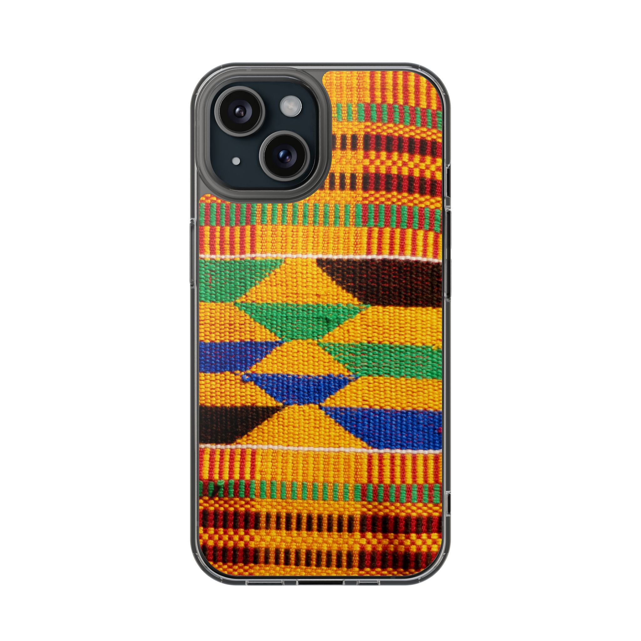 Kente Pattern Clear Impact-Resistant Phone Case