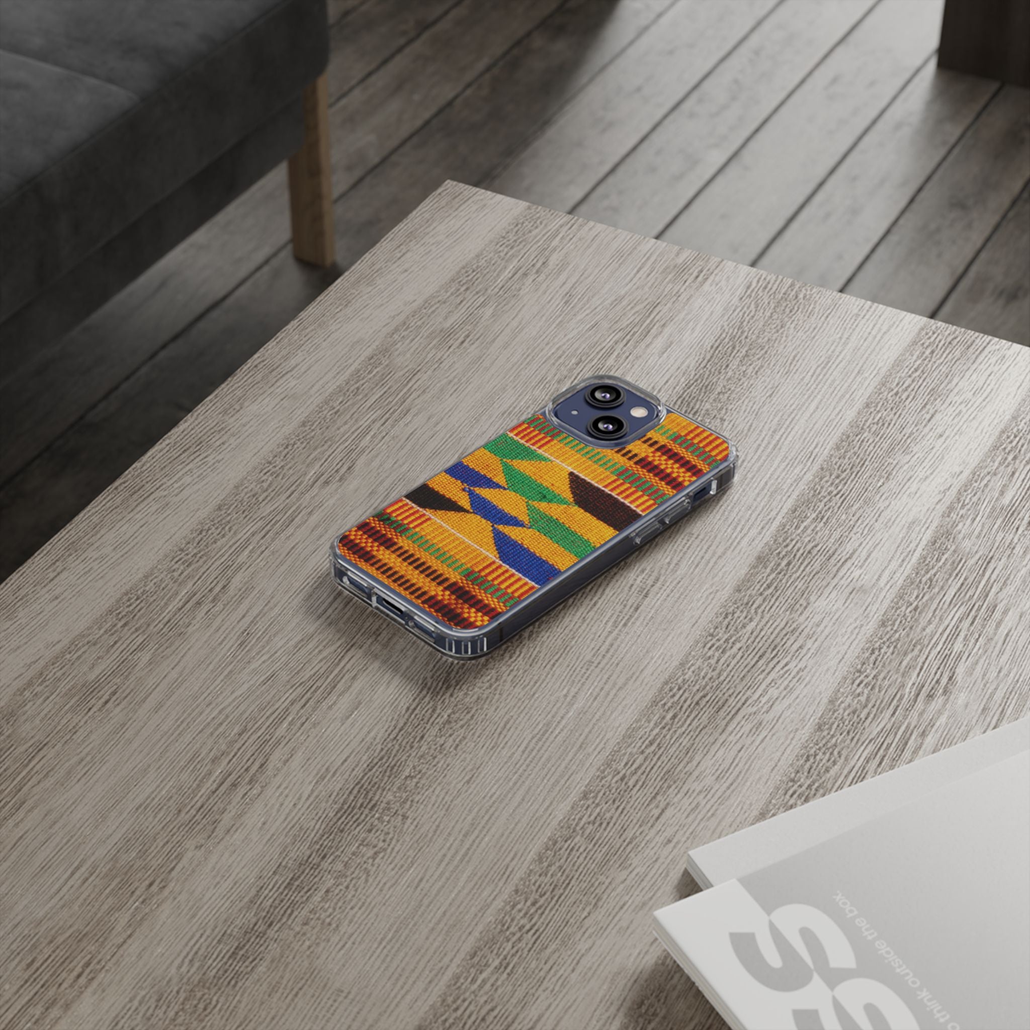 Kente Pattern Clear Impact-Resistant Phone Case