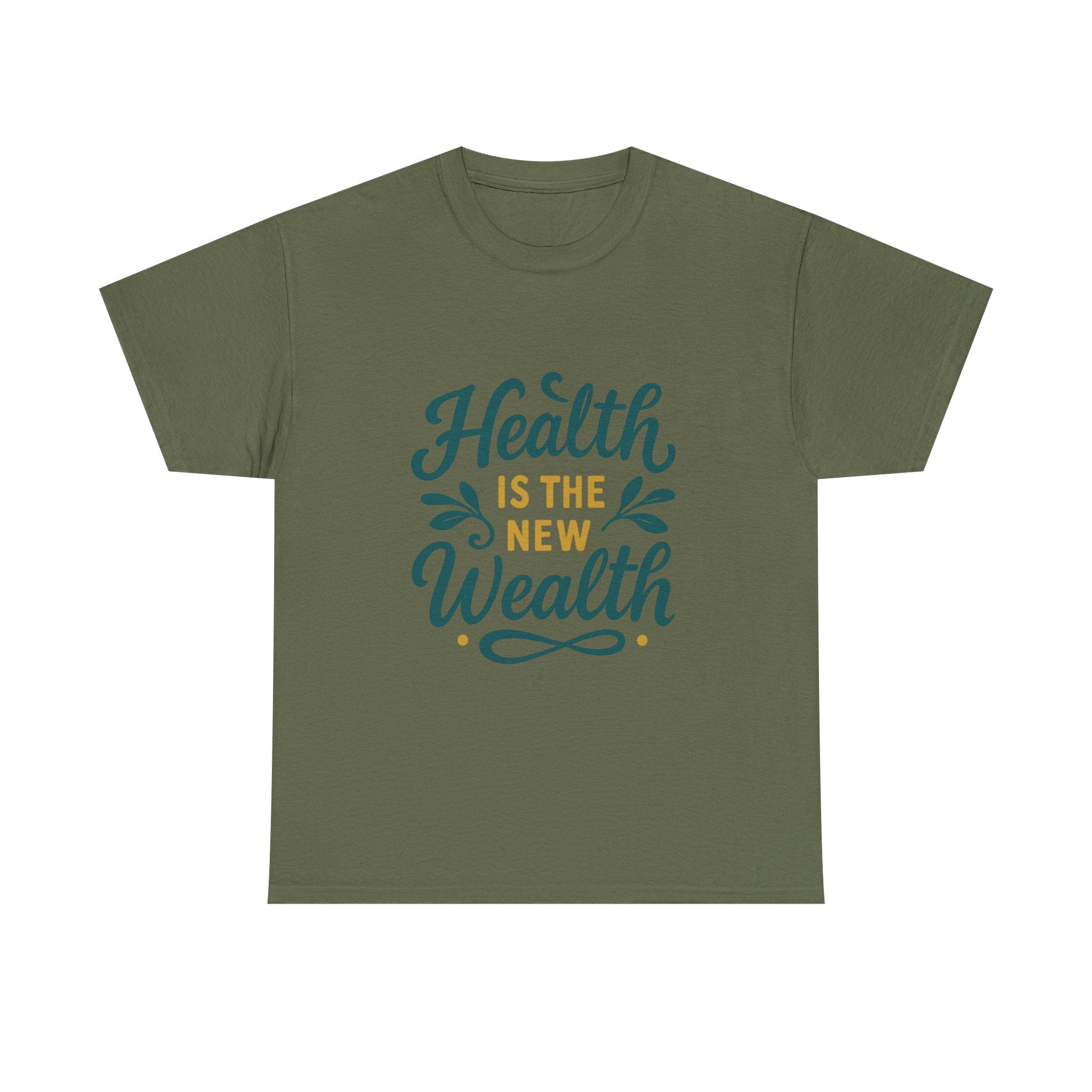 Health is the New Wealth Unisex Heavy Cotton Tee, Motivational T-Shirt, Wellness Gift, Inspirational Apparel, Casual Wear
